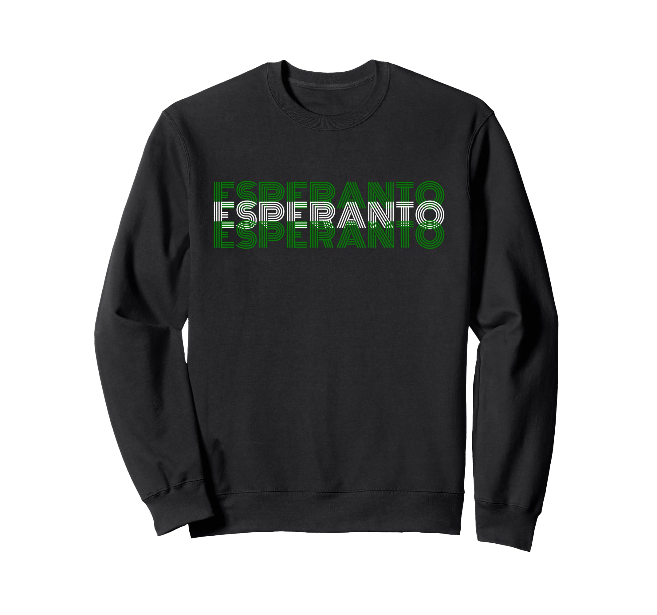 Esperanto 70S Language Text Sweatshirt - Fun Novelty Design for Adults - T-Shirt, Sweatshirt, Hoodie