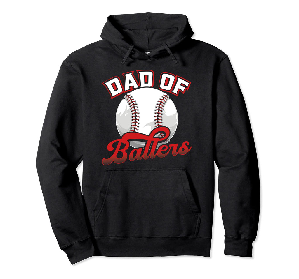 Papa Ballers Papa Baseball And Softball Hoodie - Novelty Apparel Unisex - T-Shirt, Sweatshirt, Hoodie