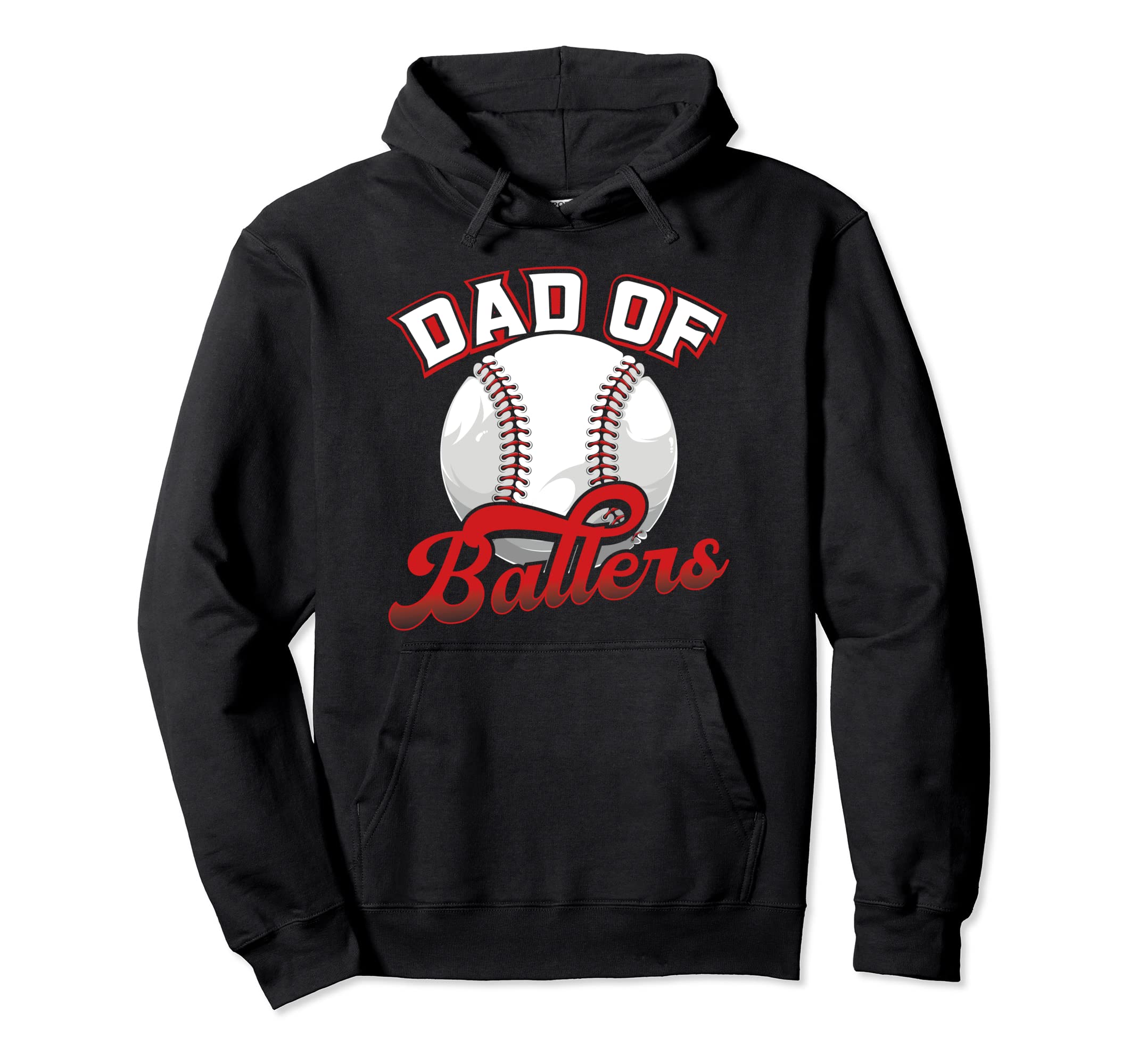 Papa Ballers Papa Baseball And Softball Hoodie - Novelty Apparel Unisex - T-Shirt, Sweatshirt, Hoodie