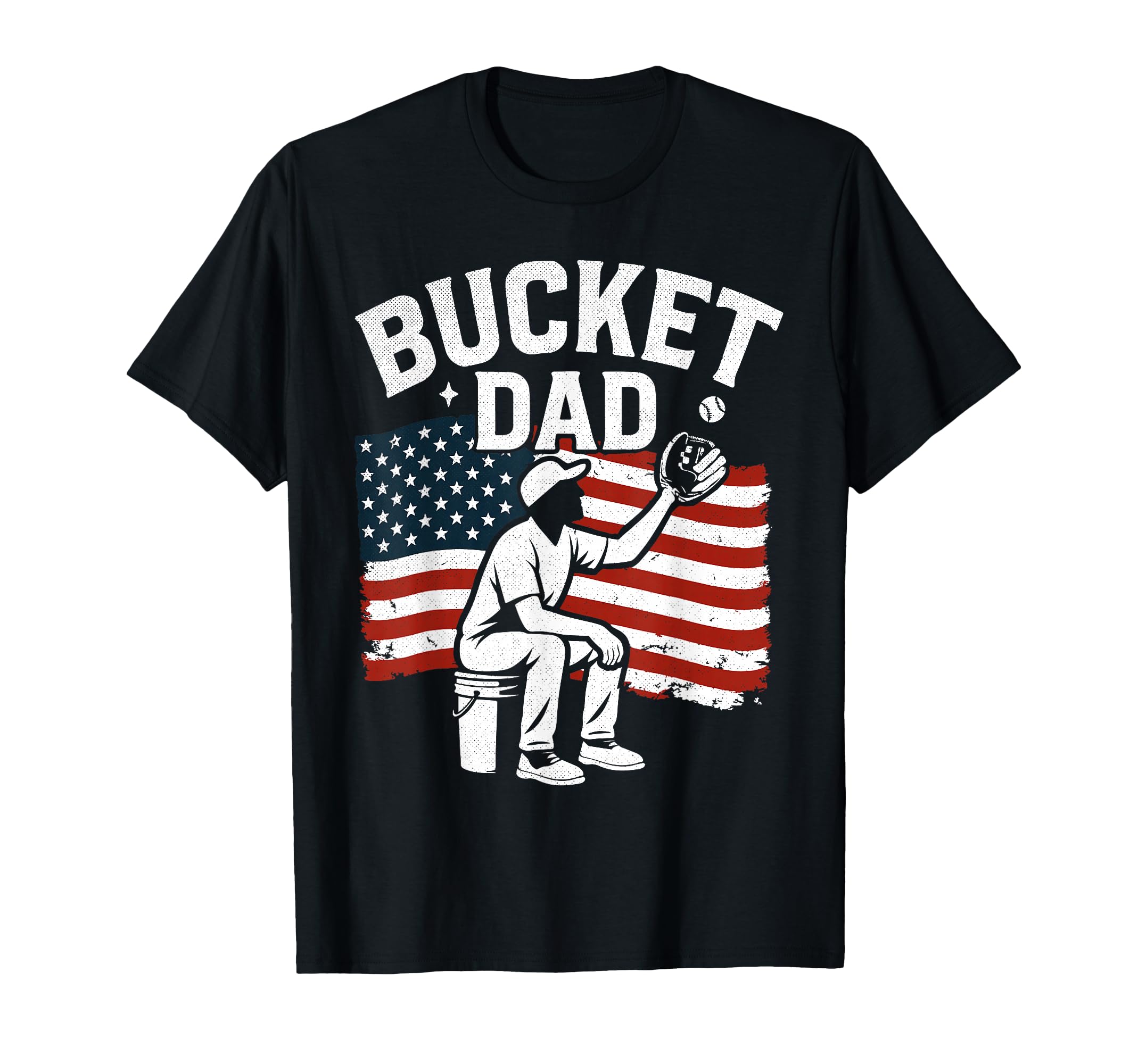 Fathers Day Bucket Dad Baseball Coach T-Shirt - Custom Art Print Men Women - T-Shirt, Sweatshirt, Hoodie