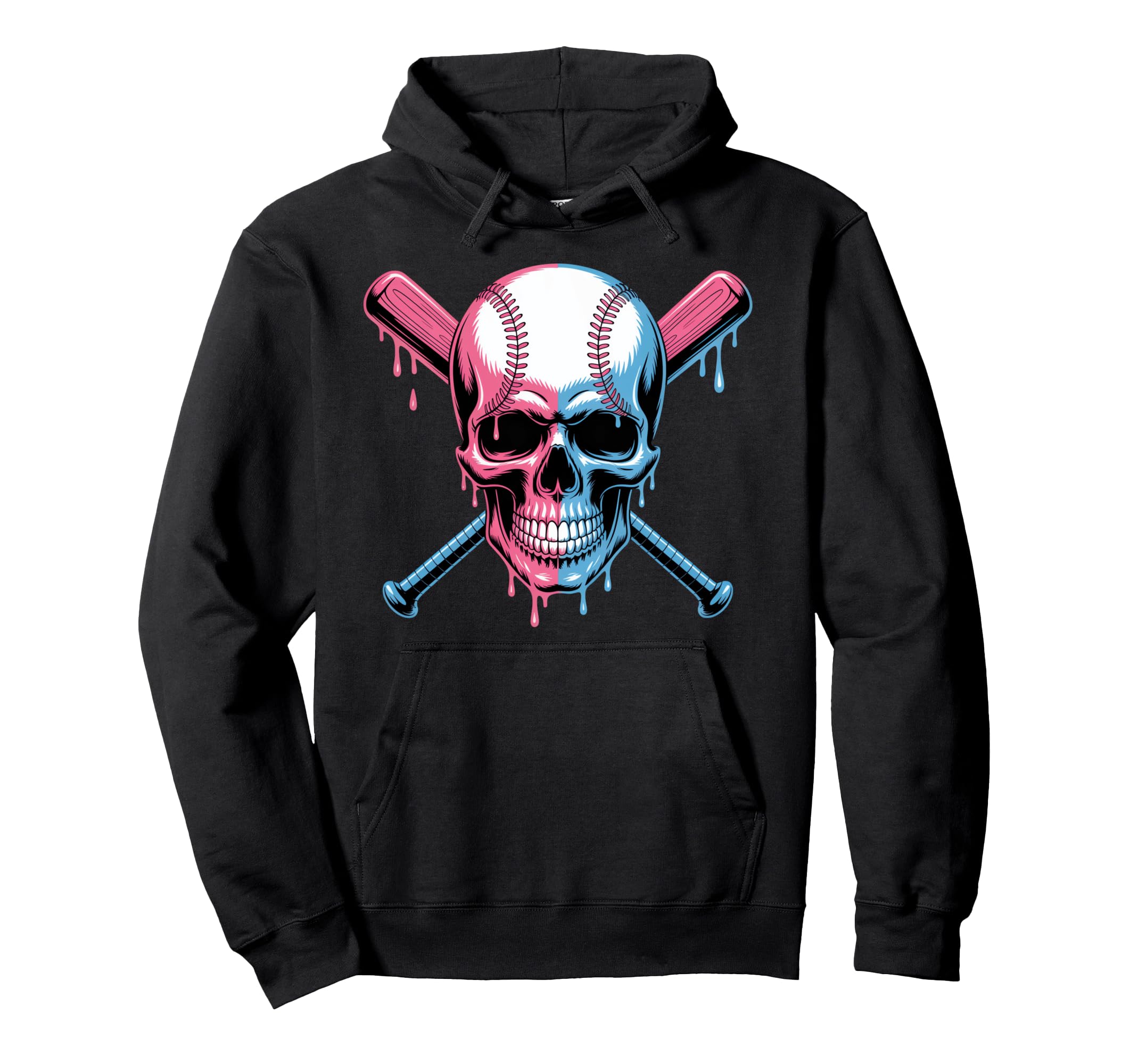 Baseball Ice Cream Dripping Baseball Hoodie - Fun Novelty Design Unisex - T-Shirt, Sweatshirt, Hoodie
