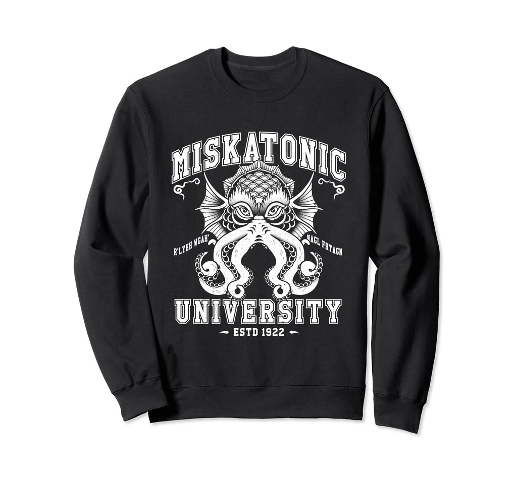 Miskatonic University Distressed Sweatshirt - Custom Art Print Men Women - T-Shirt, Sweatshirt, Hoodie