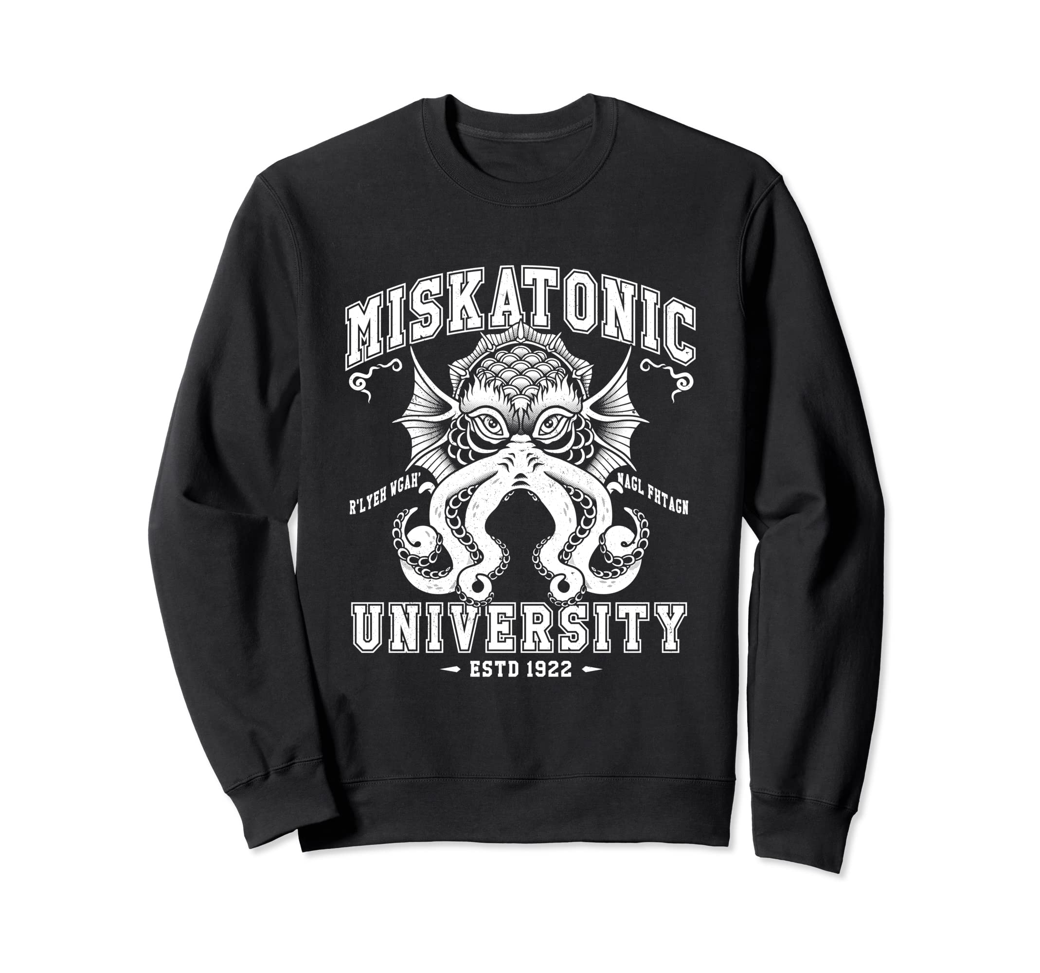 Miskatonic University Distressed Sweatshirt - Custom Art Print Men Women - T-Shirt, Sweatshirt, Hoodie