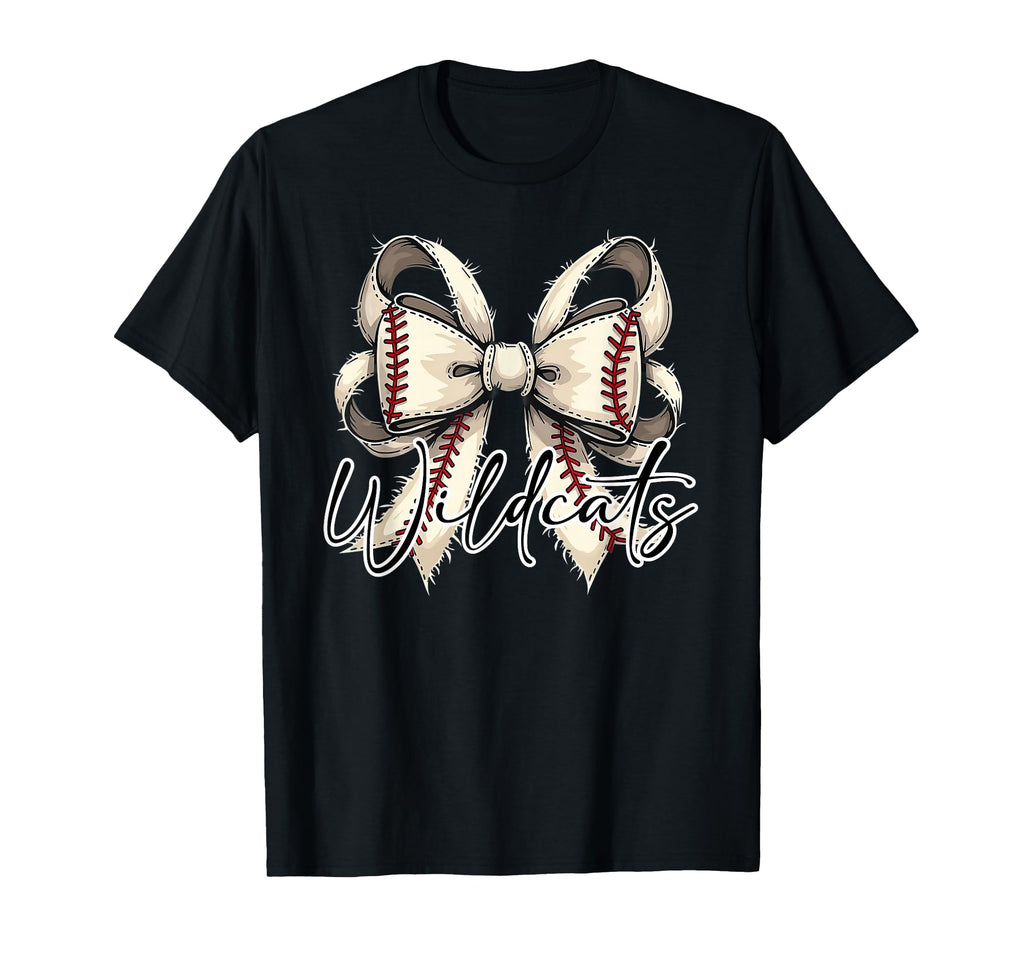 Wildcats Baseball Coquette Bow Game Day T-Shirt - Aesthetic Graphic Unisex - T-Shirt, Sweatshirt, Hoodie
