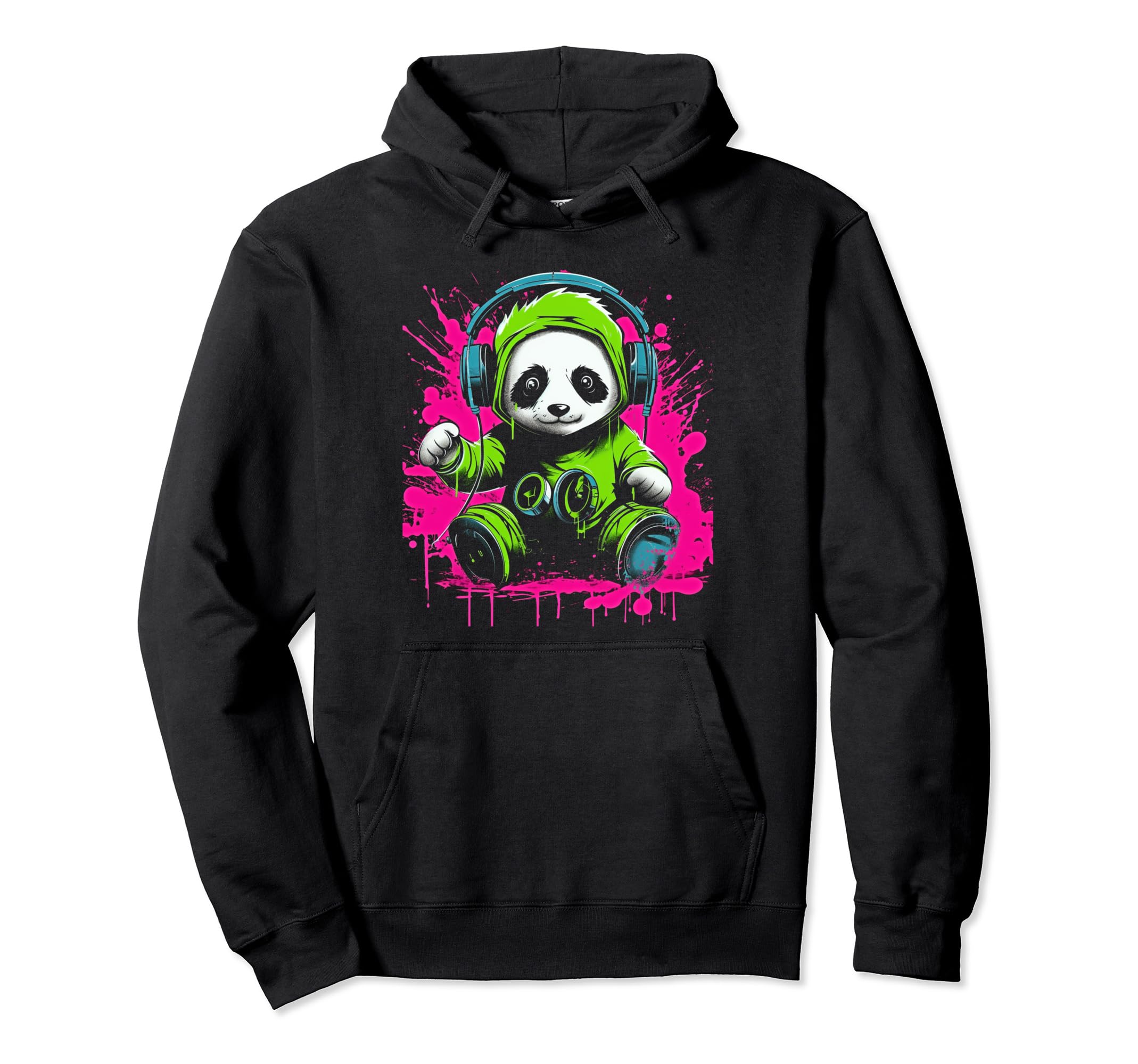 Kawaii Panda Dj Japanese Edm Y2K Hoodie - Streetwear Style Men Women - T-Shirt, Sweatshirt, Hoodie
