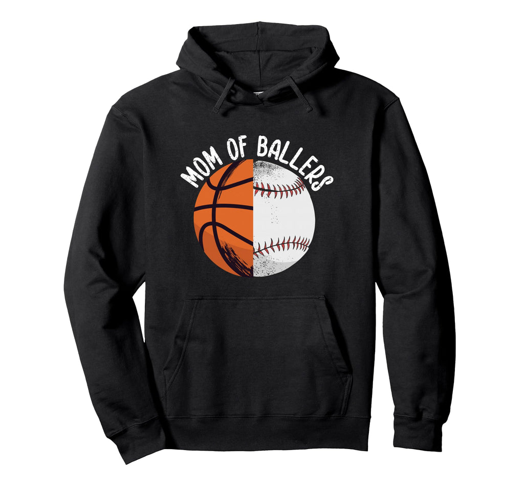 Mom Ballers Basketball Baseball Hoodie - Graphic Print Unisex - T-Shirt, Sweatshirt, Hoodie
