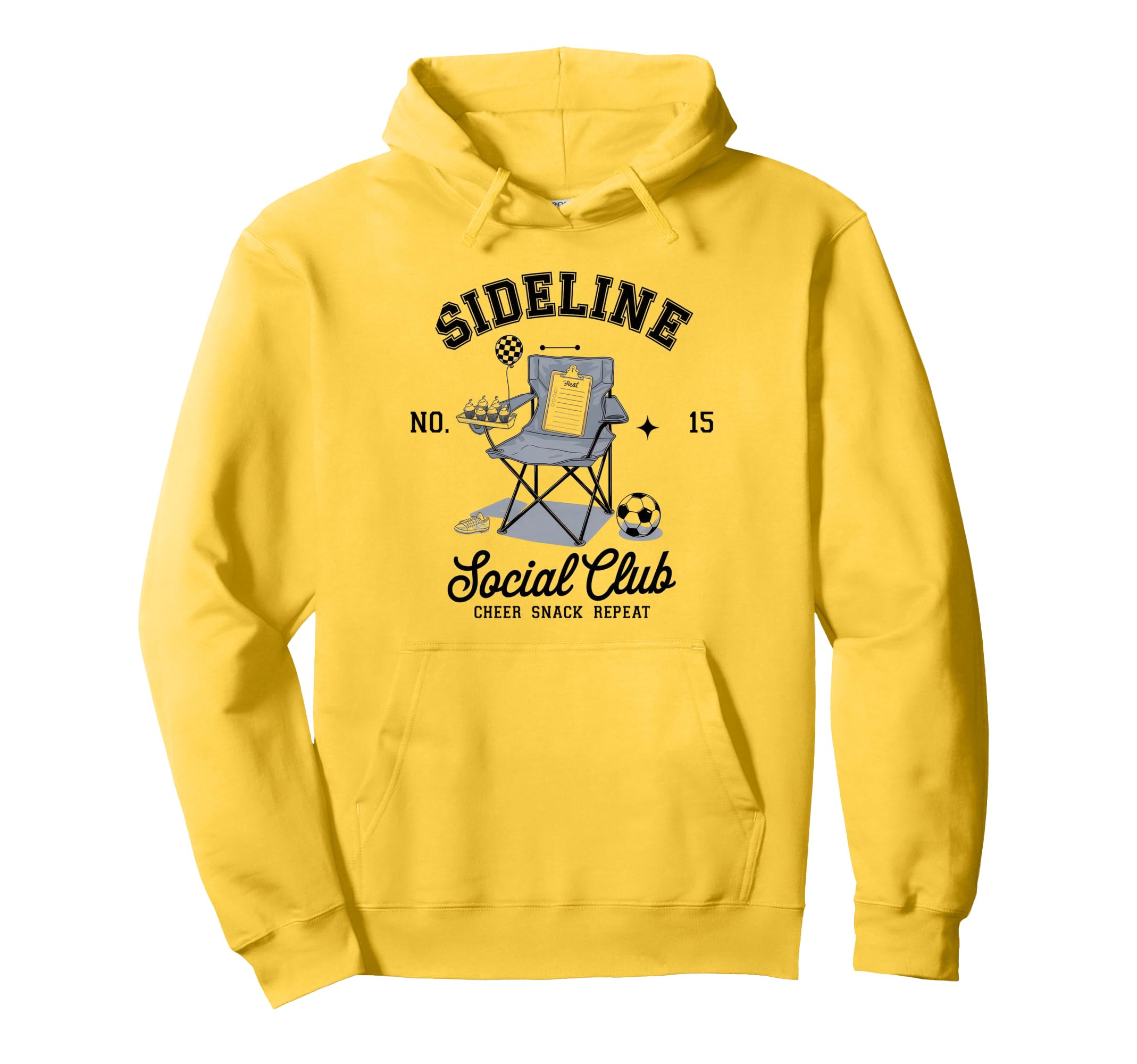 Sideline Social Club Soccer Mom Game Day Hoodie - Trendy Graphic Unisex - T-Shirt, Sweatshirt, Hoodie