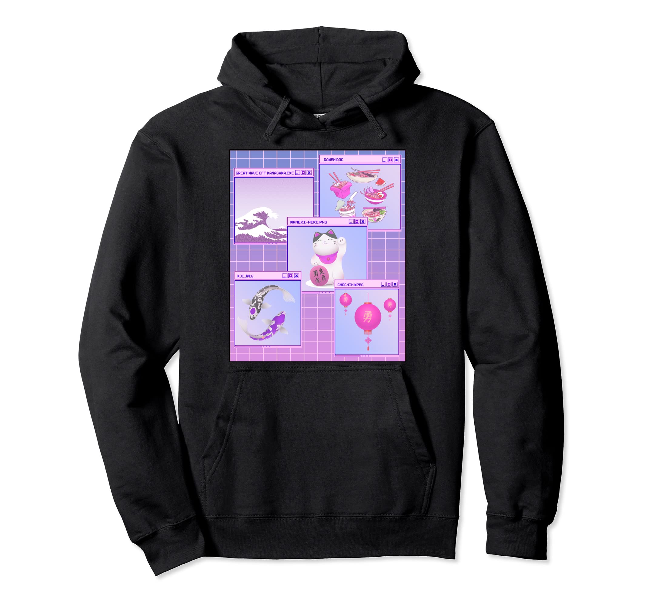 Japanese Vaporwave Aesthetic Kanagawa Hoodie - Aesthetic Graphic Unisex - T-Shirt, Sweatshirt, Hoodie