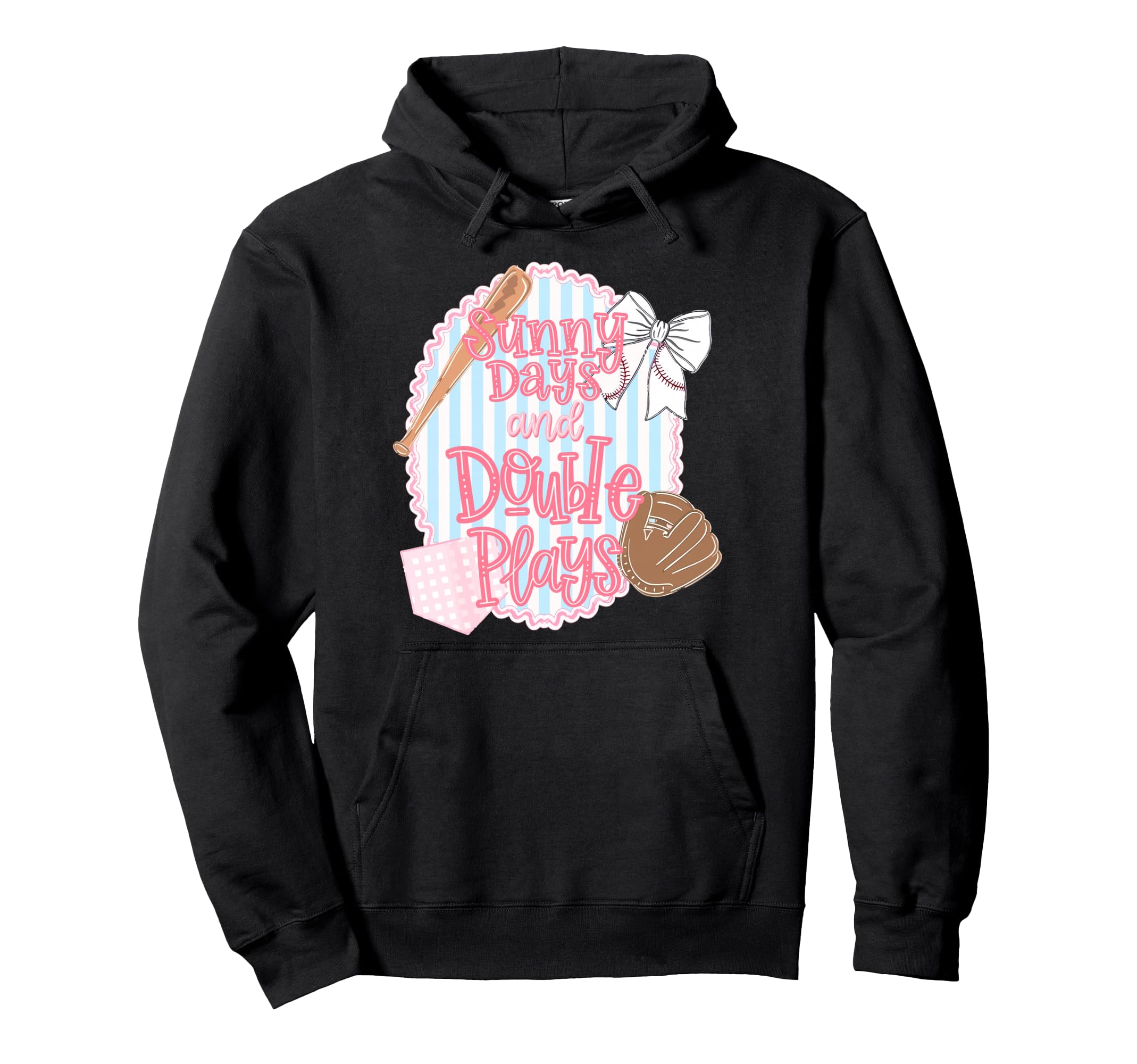 Sunny Baseball Days And Double Plays Hoodie - Unique Graphic for Adults - T-Shirt, Sweatshirt, Hoodie