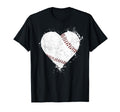 Grunge Baseball Heart Softball T-Shirt - Casual Everyday Wear Men Women - T-Shirt, Sweatshirt, Hoodie