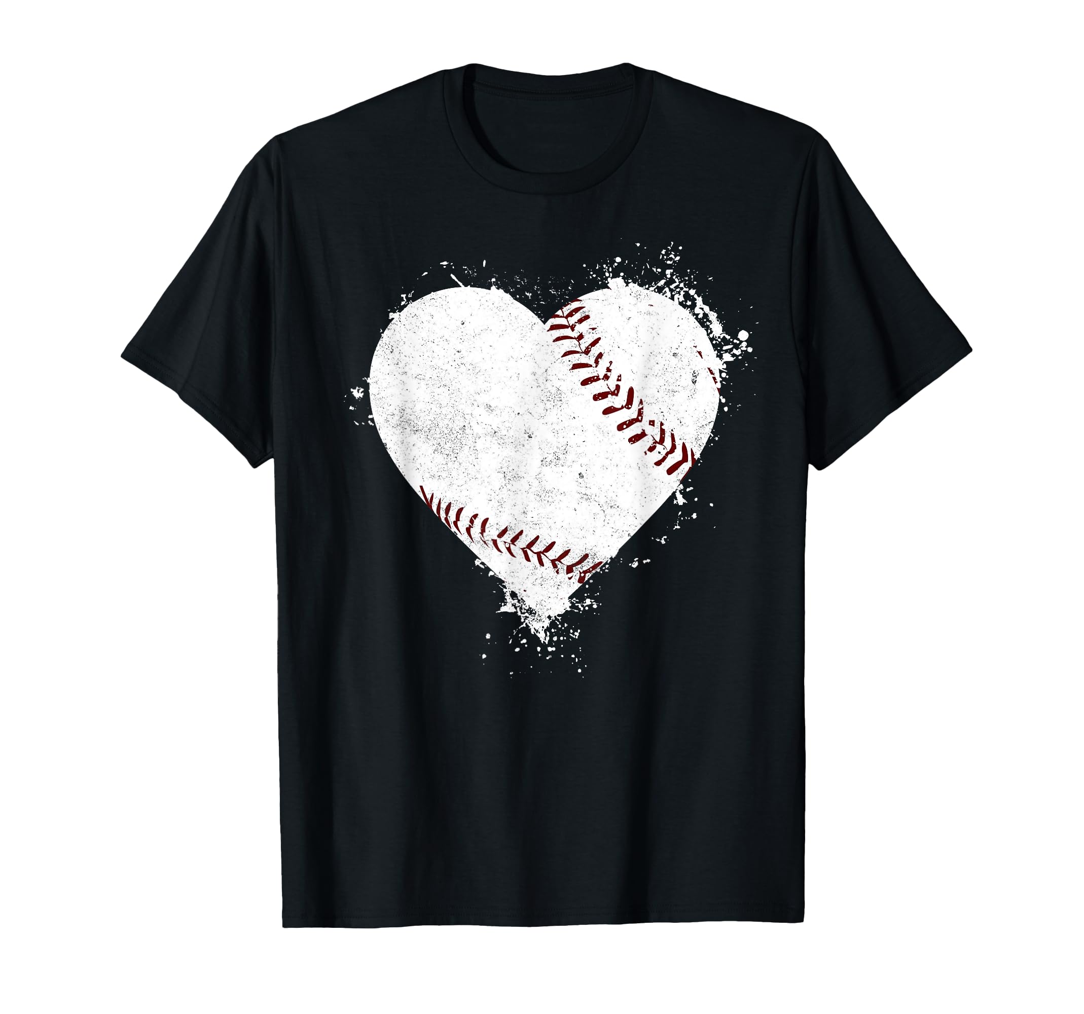 Grunge Baseball Heart Softball T-Shirt - Casual Everyday Wear Men Women - T-Shirt, Sweatshirt, Hoodie