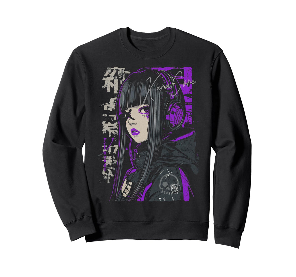Japanese Streetwear Cyberpunk Sweatshirt - Fun Novelty Design for Adults - T-Shirt, Sweatshirt, Hoodie