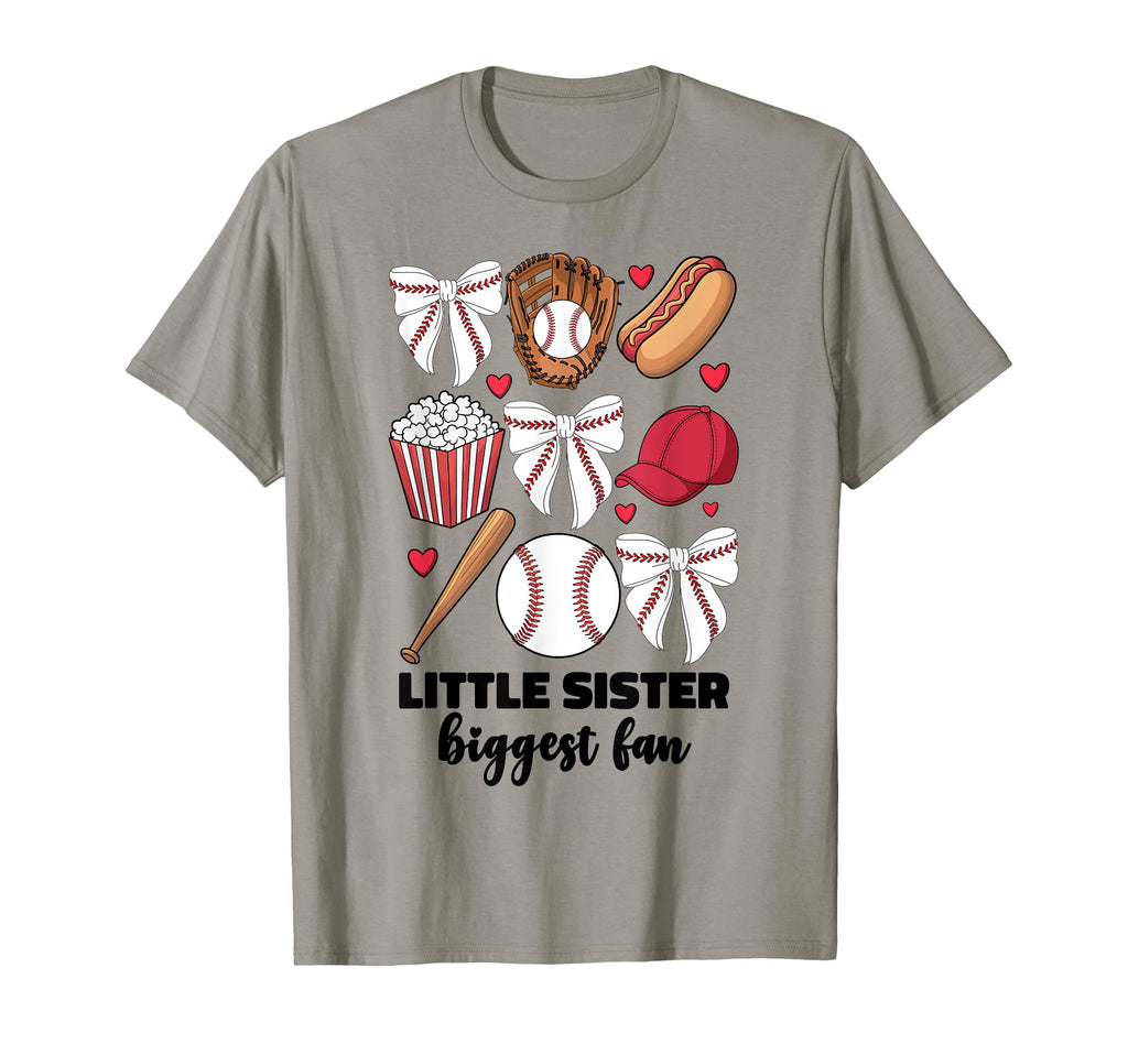 Little Sister Biggest Fan Baseball T-Shirt - Minimalist Print Men Women - T-Shirt, Sweatshirt, Hoodie