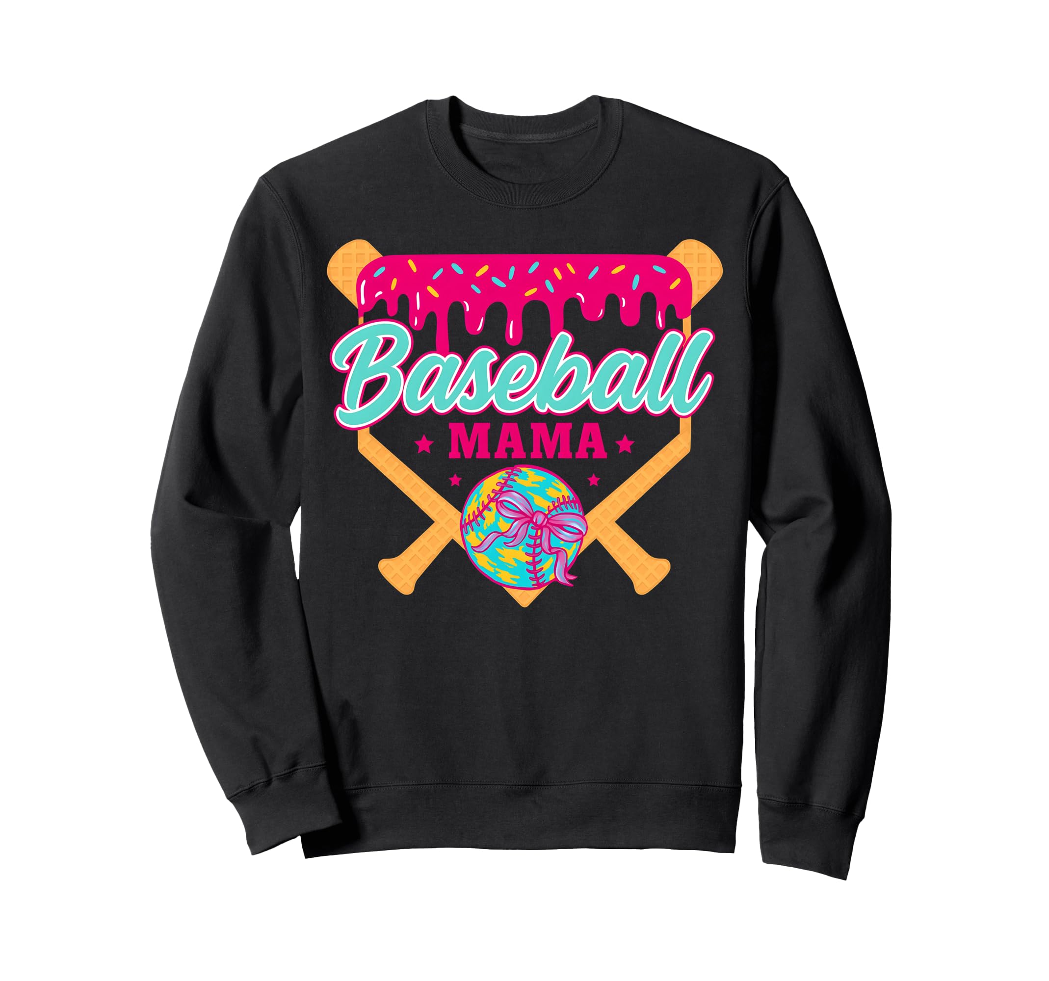 Baseball Drip Mama Ice Cream Drip Sweatshirt - Novelty Apparel for Adults - T-Shirt, Sweatshirt, Hoodie