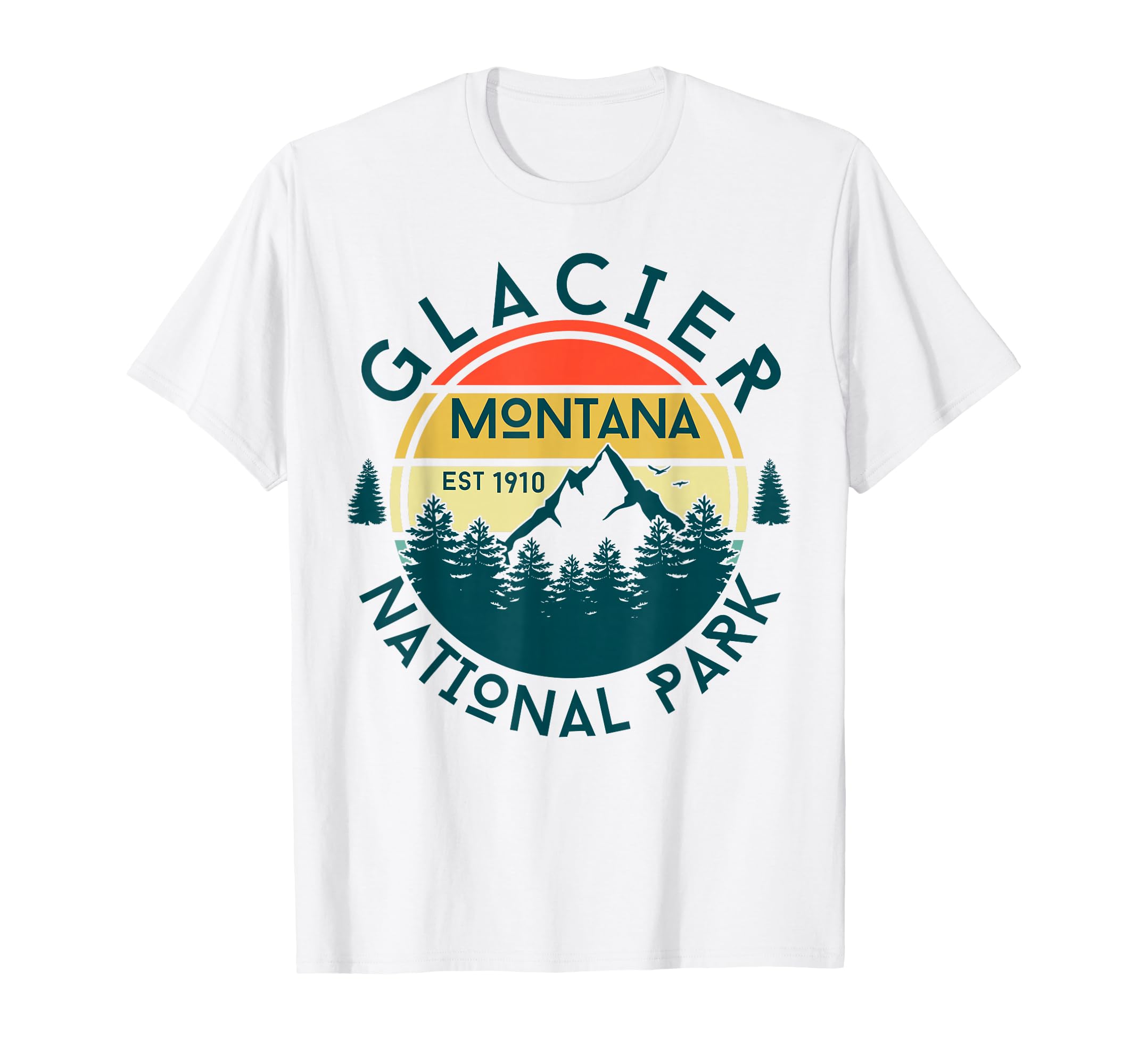 Glacier National Park Montana Hiking T-Shirt - Custom Art Print for Adults - T-Shirt, Sweatshirt, Hoodie