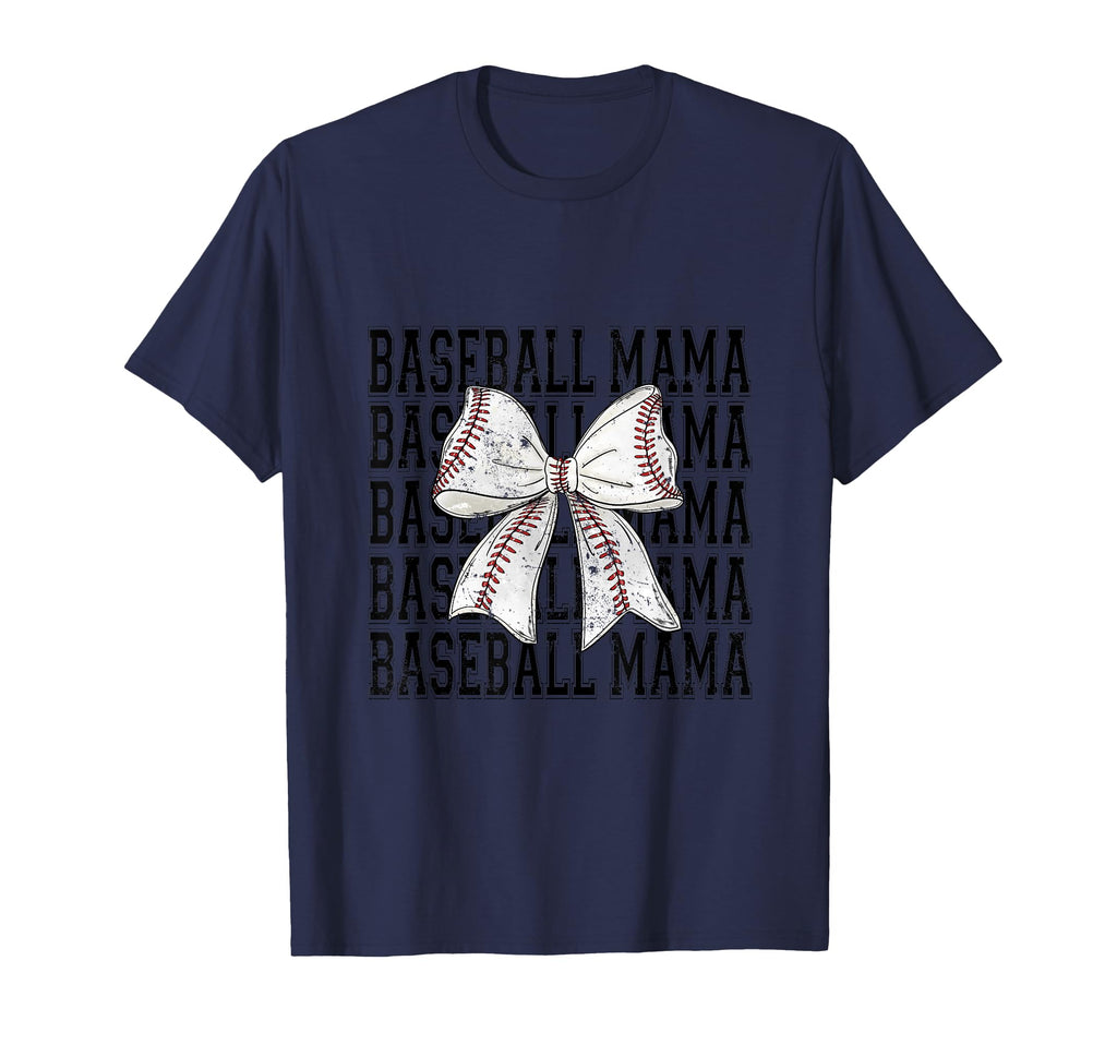 Baseball Mama Coquette Bow Grunge T-Shirt - Fun Novelty Design for Adults - T-Shirt, Sweatshirt, Hoodie