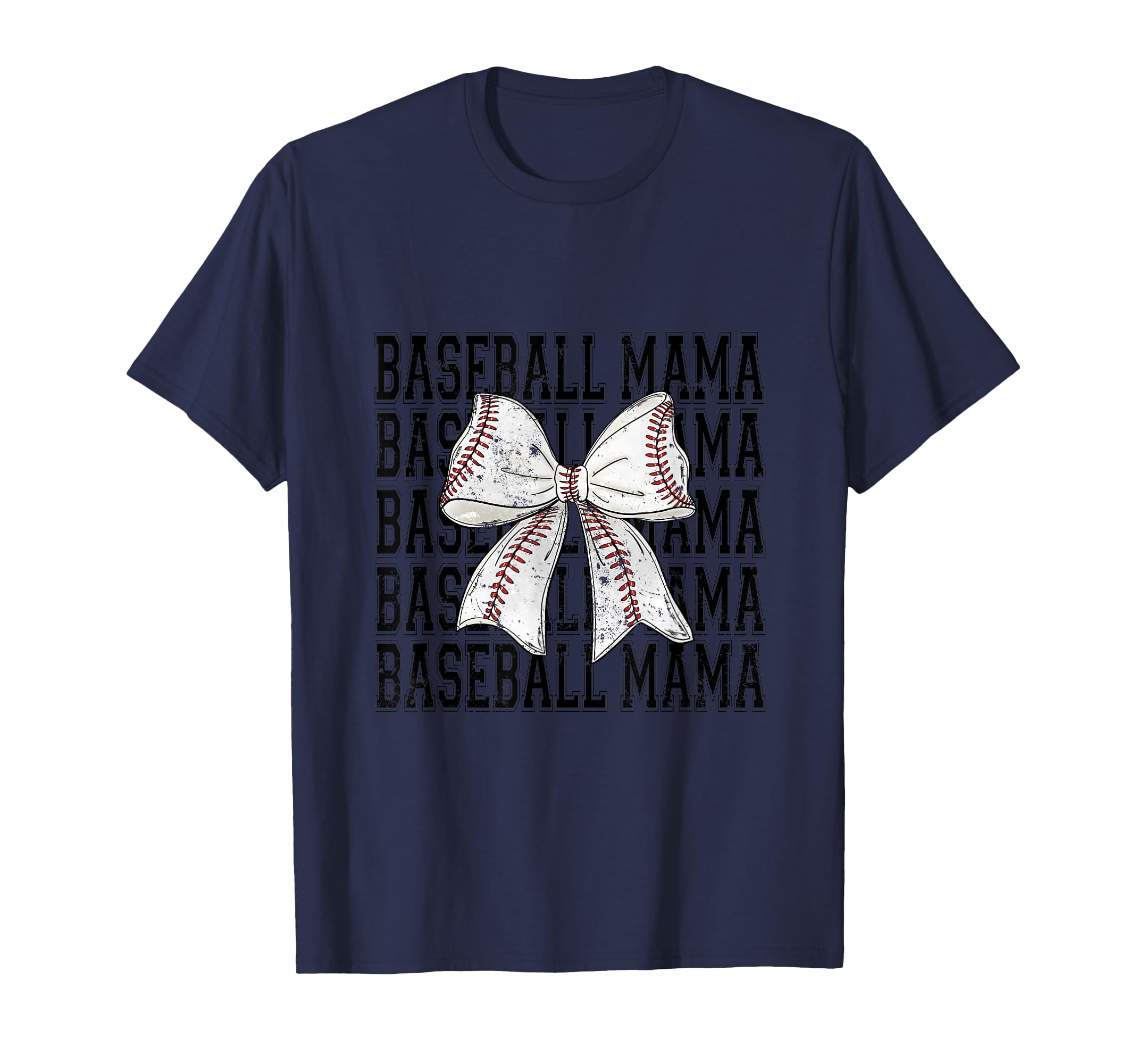 Baseball Mama Coquette Bow Grunge T-Shirt - Fun Novelty Design for Adults - T-Shirt, Sweatshirt, Hoodie