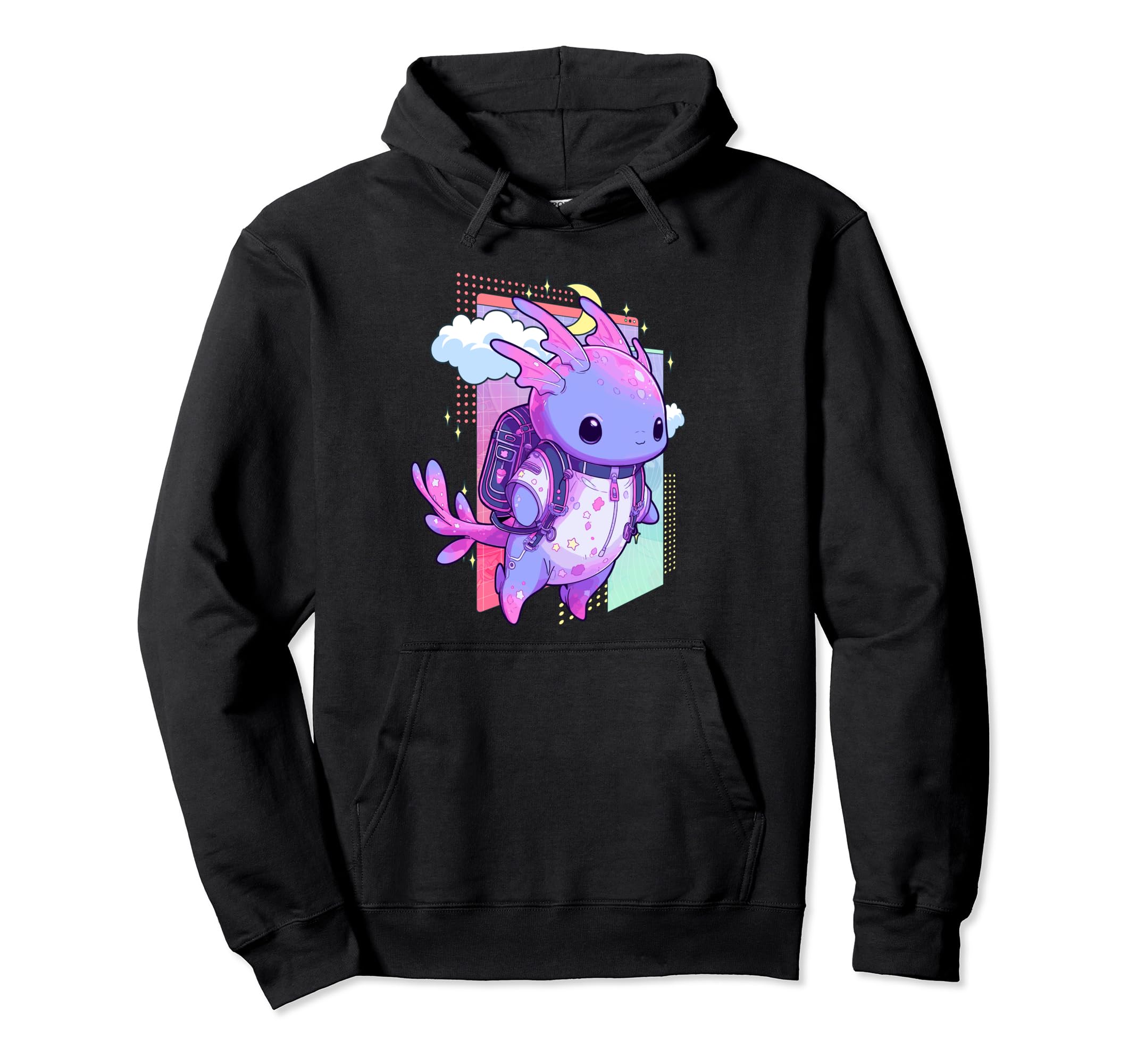 Pastel Goth Space Galaxy Axolotl Nu Goth Hoodie - Graphic Print Unisex - T-Shirt, Sweatshirt, Hoodie