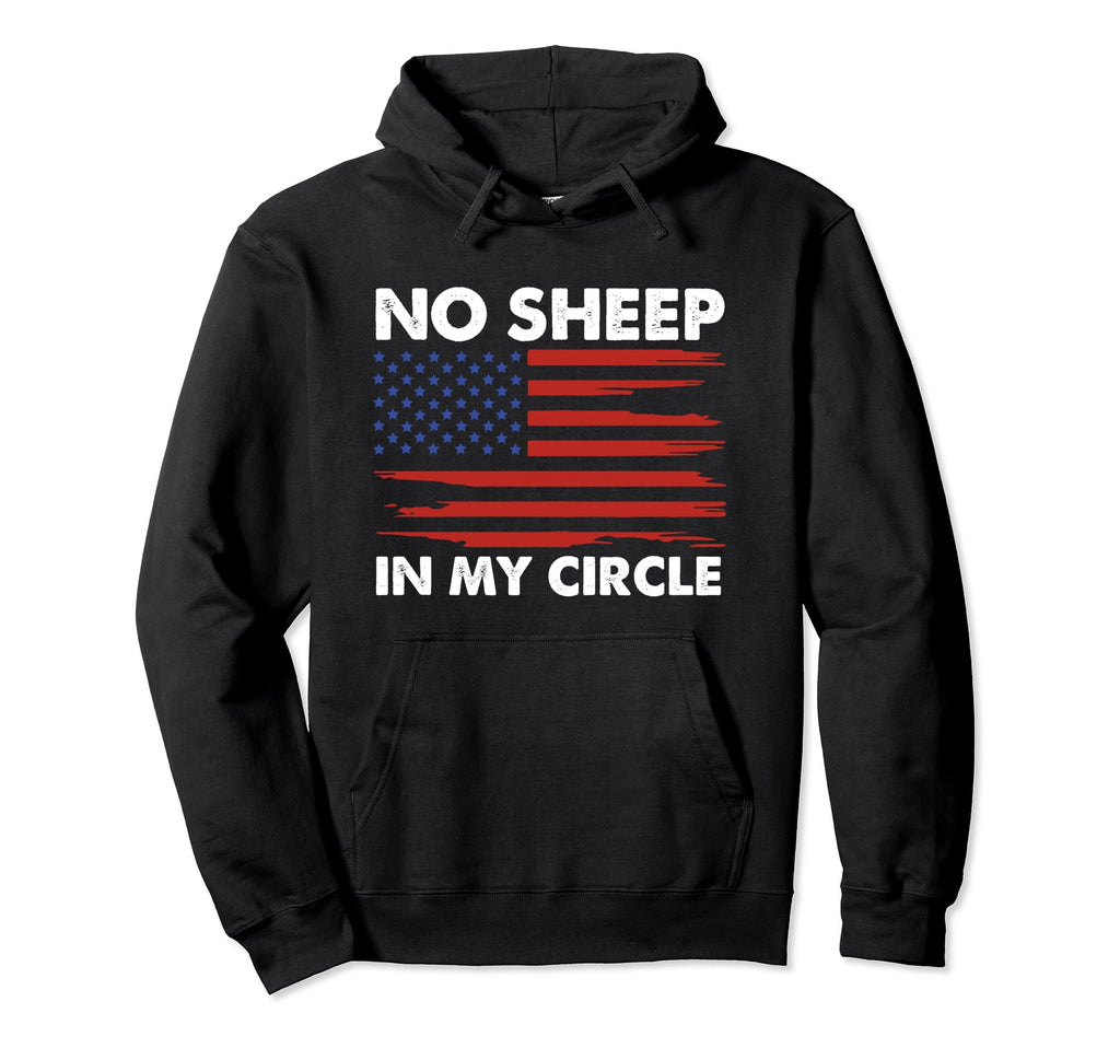 No Sheep My Circle Distressed Usa Flag Hoodie - Minimalist Print for Adults - T-Shirt, Sweatshirt, Hoodie