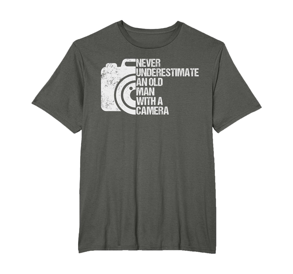 Never Underestimate Old Camera T-Shirt - Novelty Apparel for Adults - T-Shirt, Sweatshirt, Hoodie