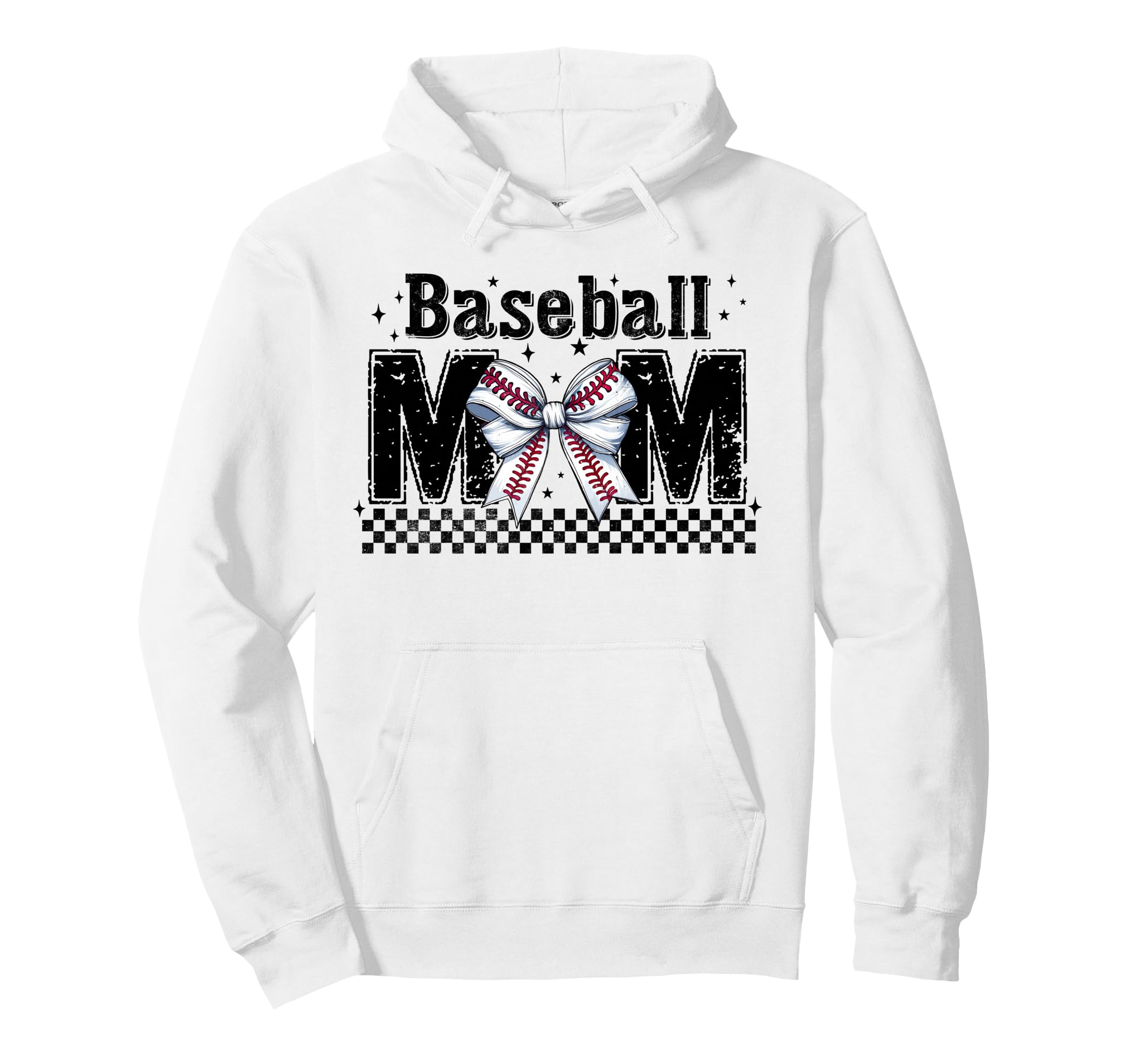 Baseball Mom Coquette Bow Mama Hoodie - Casual Everyday Wear for Adults - T-Shirt, Sweatshirt, Hoodie