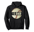 Baseball Player Dad Papa Number One Hoodie - Trendy Graphic for Adults - T-Shirt, Sweatshirt, Hoodie