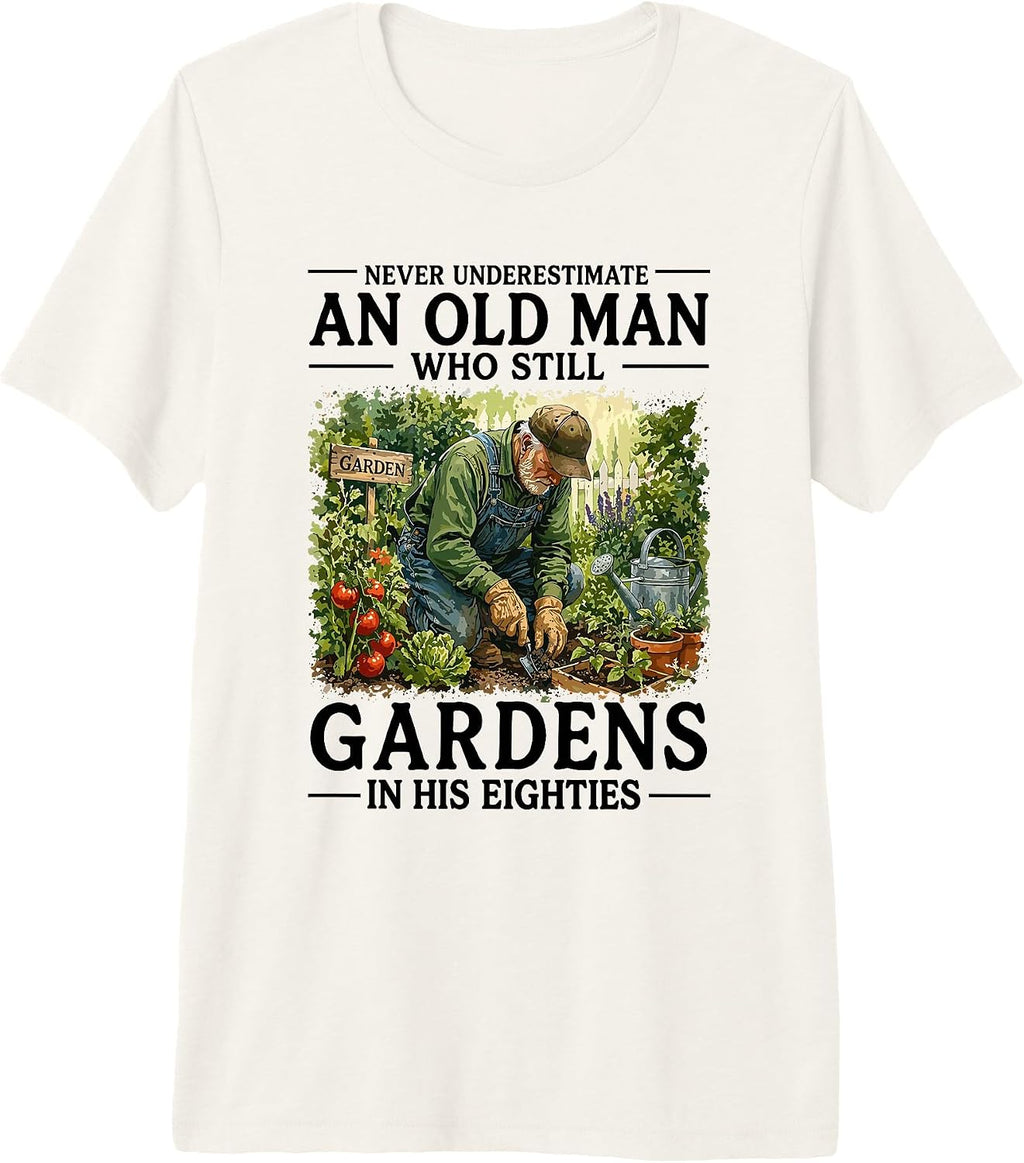 Eighties Garden Man Senior Gardener Lifestyle - Adult & Kids T-Shirts, Sweatshirts & Hoodies apparel design preview 1