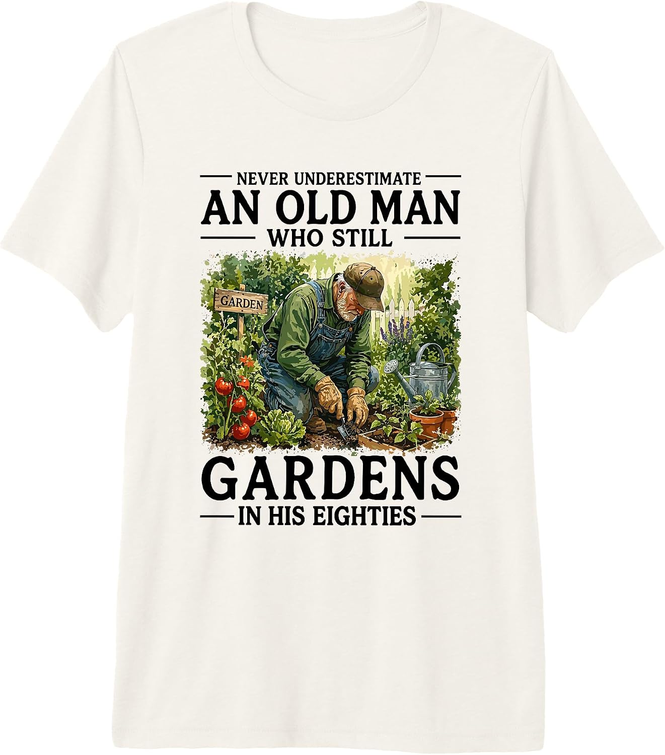 Eighties Garden Man Senior Gardener Lifestyle - Adult & Kids T-Shirts, Sweatshirts & Hoodies apparel design preview 1
