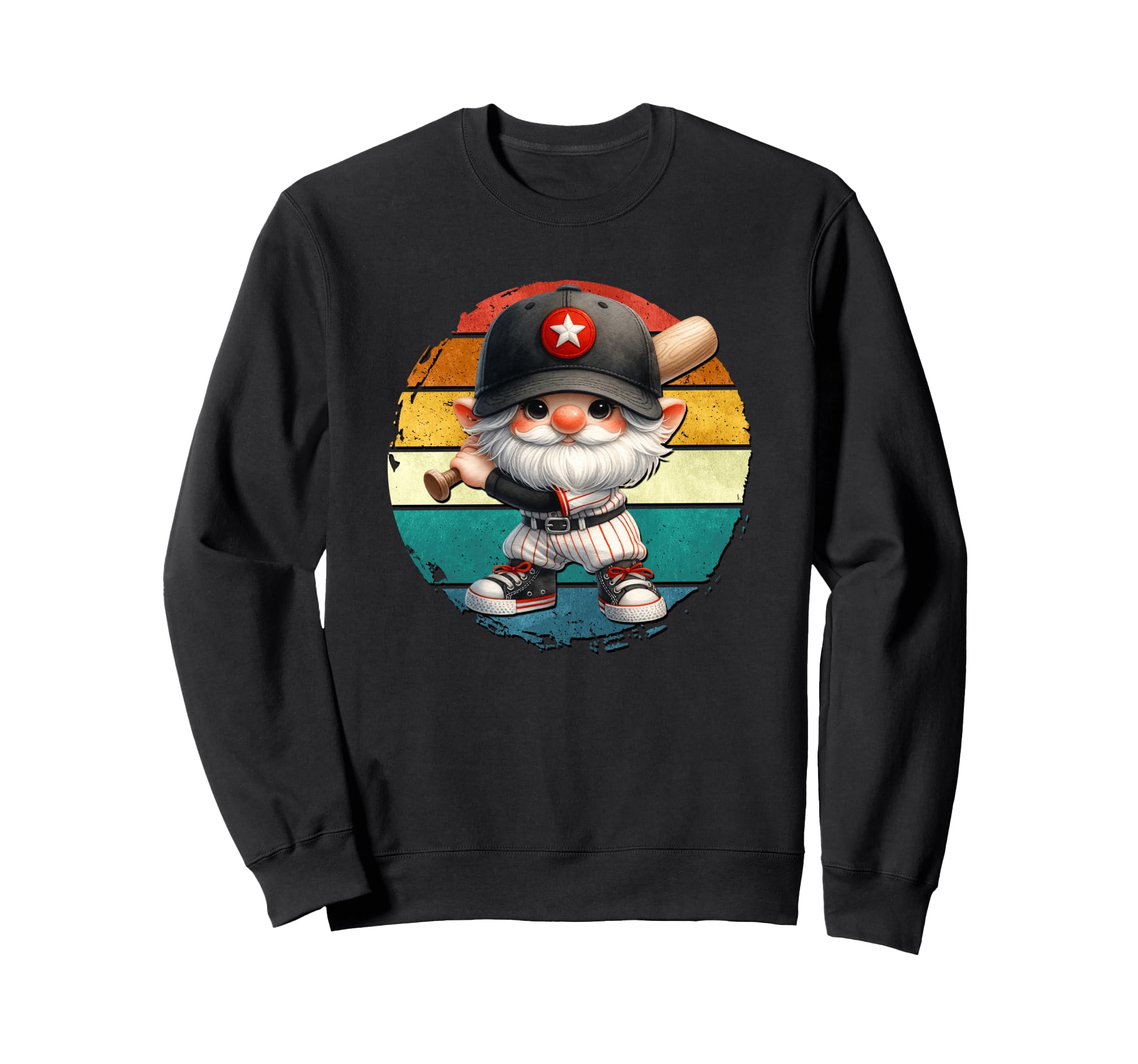 Baseball Grandpa Gnome Sunset Sweatshirt - Custom Art Print for Adults - T-Shirt, Sweatshirt, Hoodie