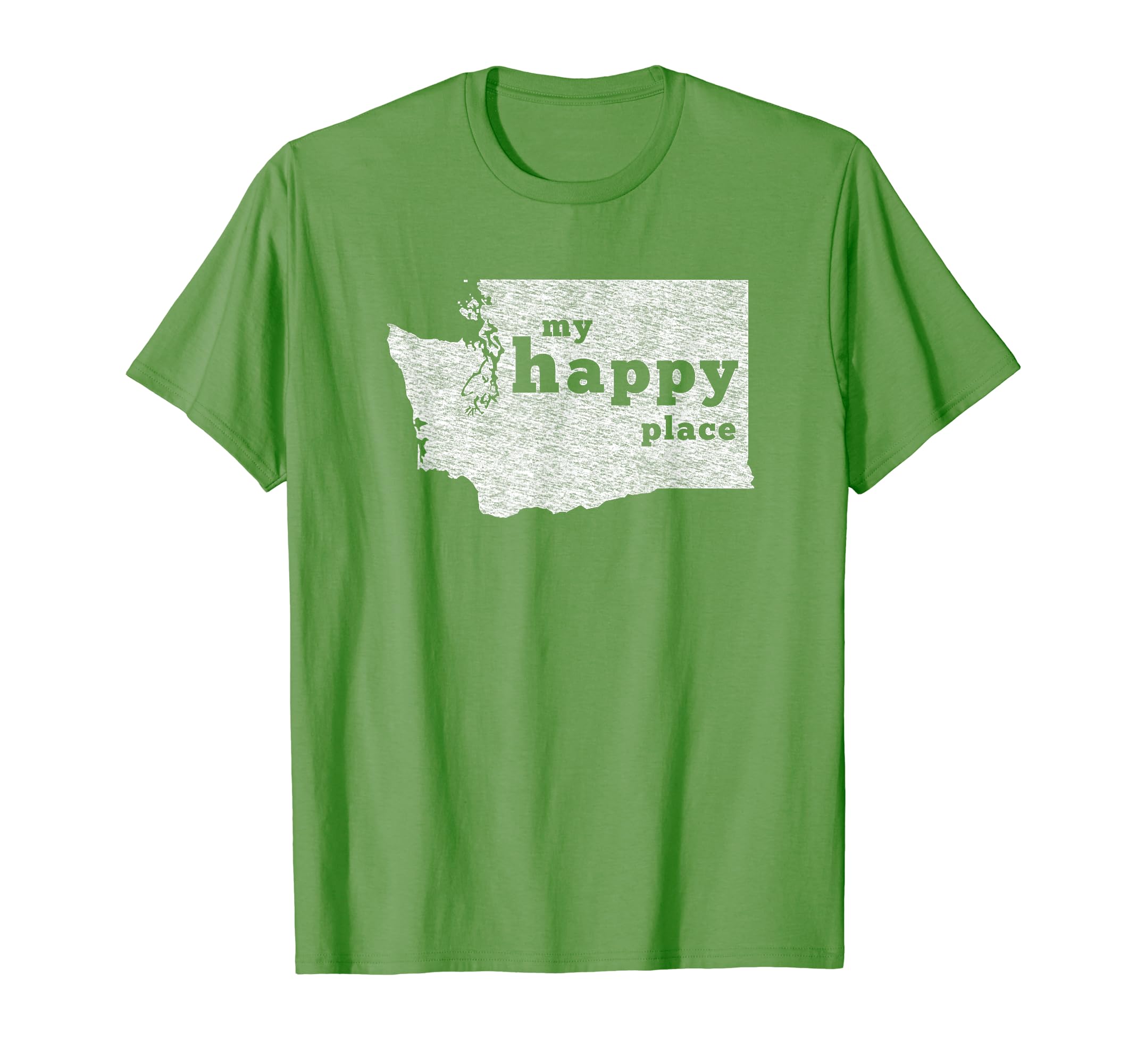Washington Distressed Happy Place T-Shirt - Graphic Print Unisex - T-Shirt, Sweatshirt, Hoodie