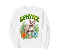 Sphynx Groovy Floral Sphynx Watercolor Sweatshirt - Unique Graphic Unisex - T-Shirt, Sweatshirt, Hoodie