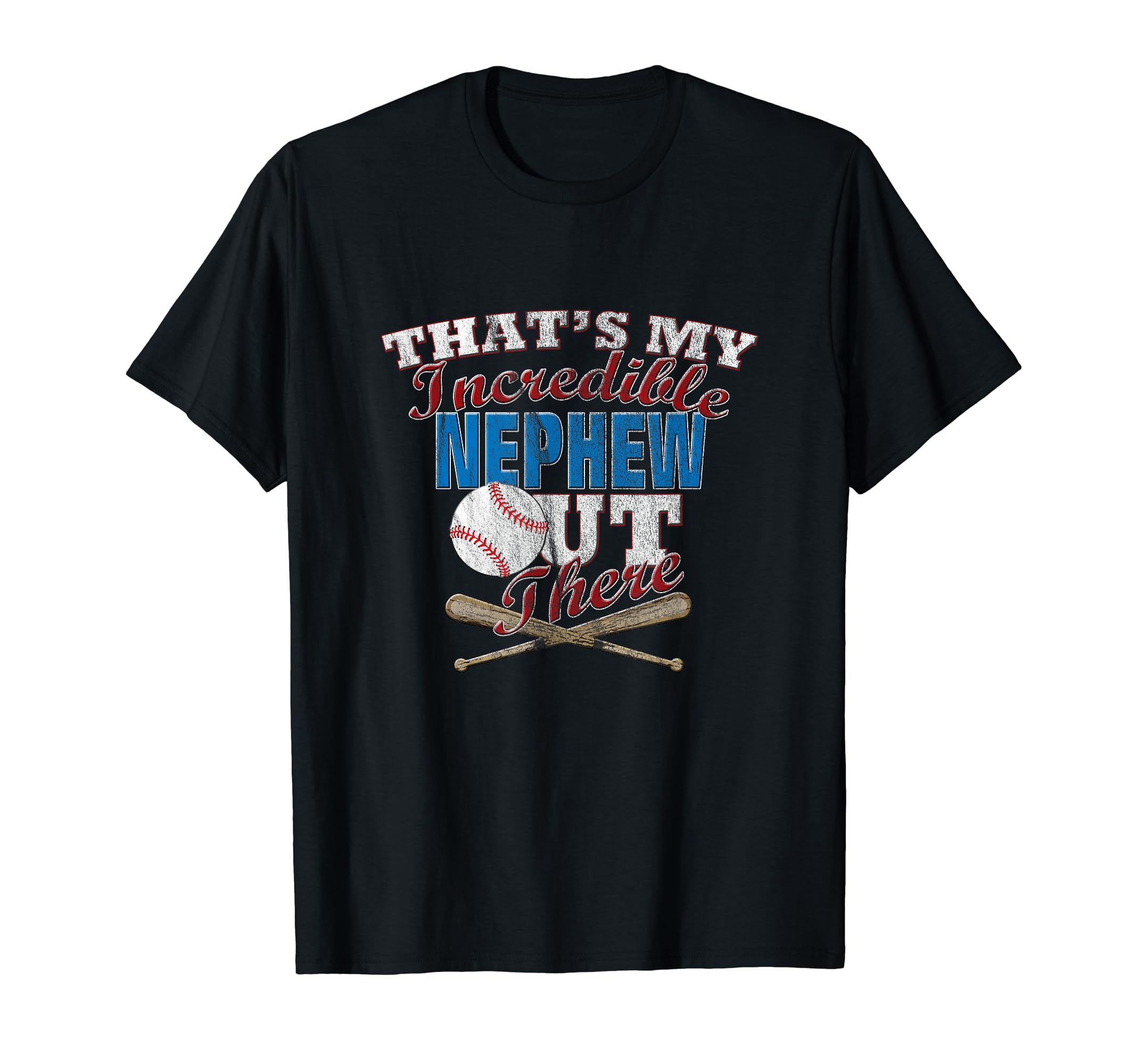 Distressed Baseball Nephew Aunt T-Shirt - Casual Everyday Wear for Adults - T-Shirt, Sweatshirt, Hoodie