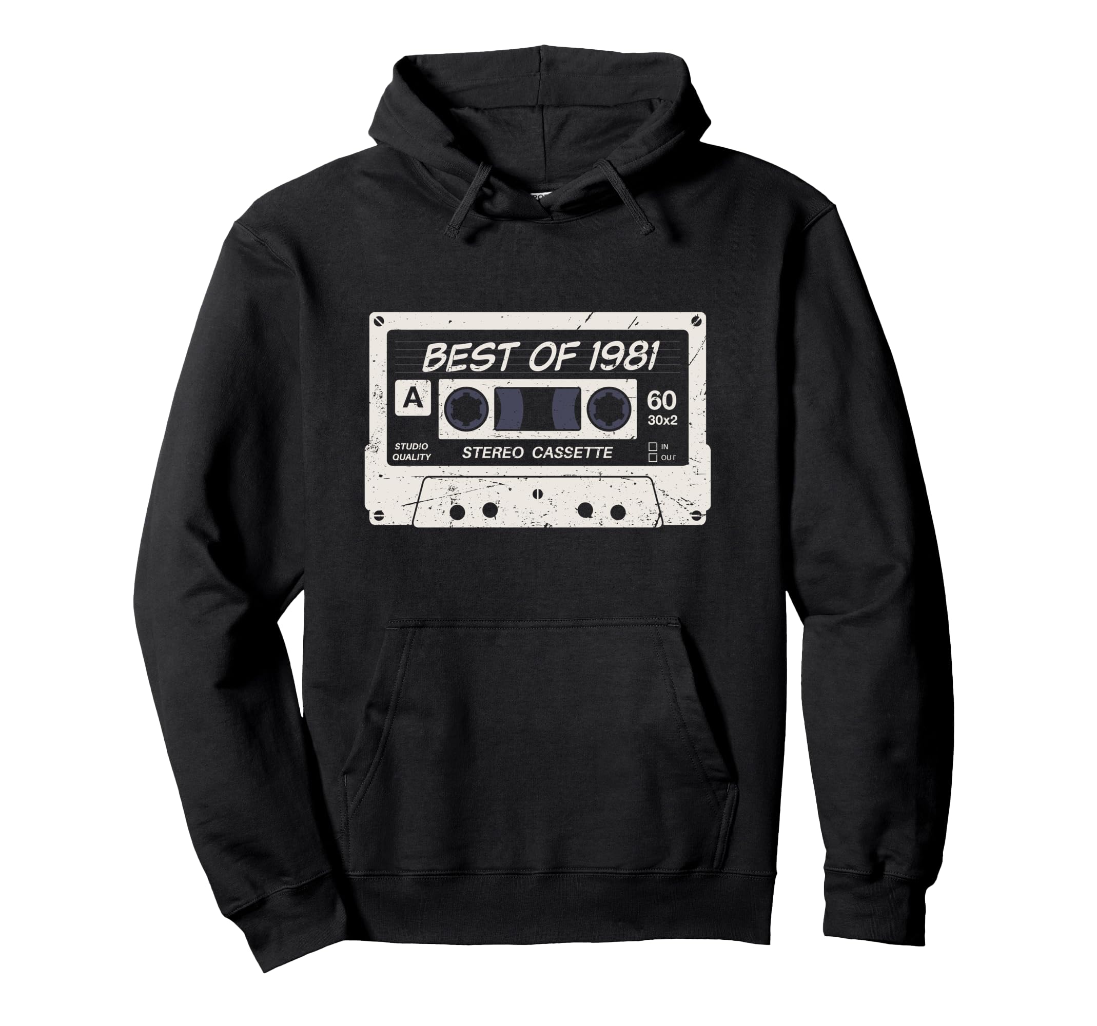 Mixtape Birthday Best 1981 Cassette Hoodie - Graphic Print Unisex - T-Shirt, Sweatshirt, Hoodie