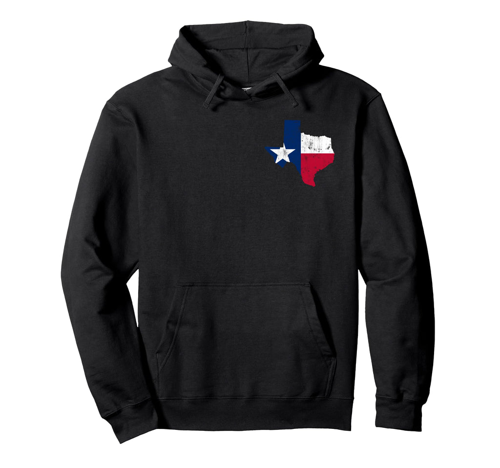 Texas State Flag Map Distressed Hoodie - Streetwear Style for Adults - T-Shirt, Sweatshirt, Hoodie