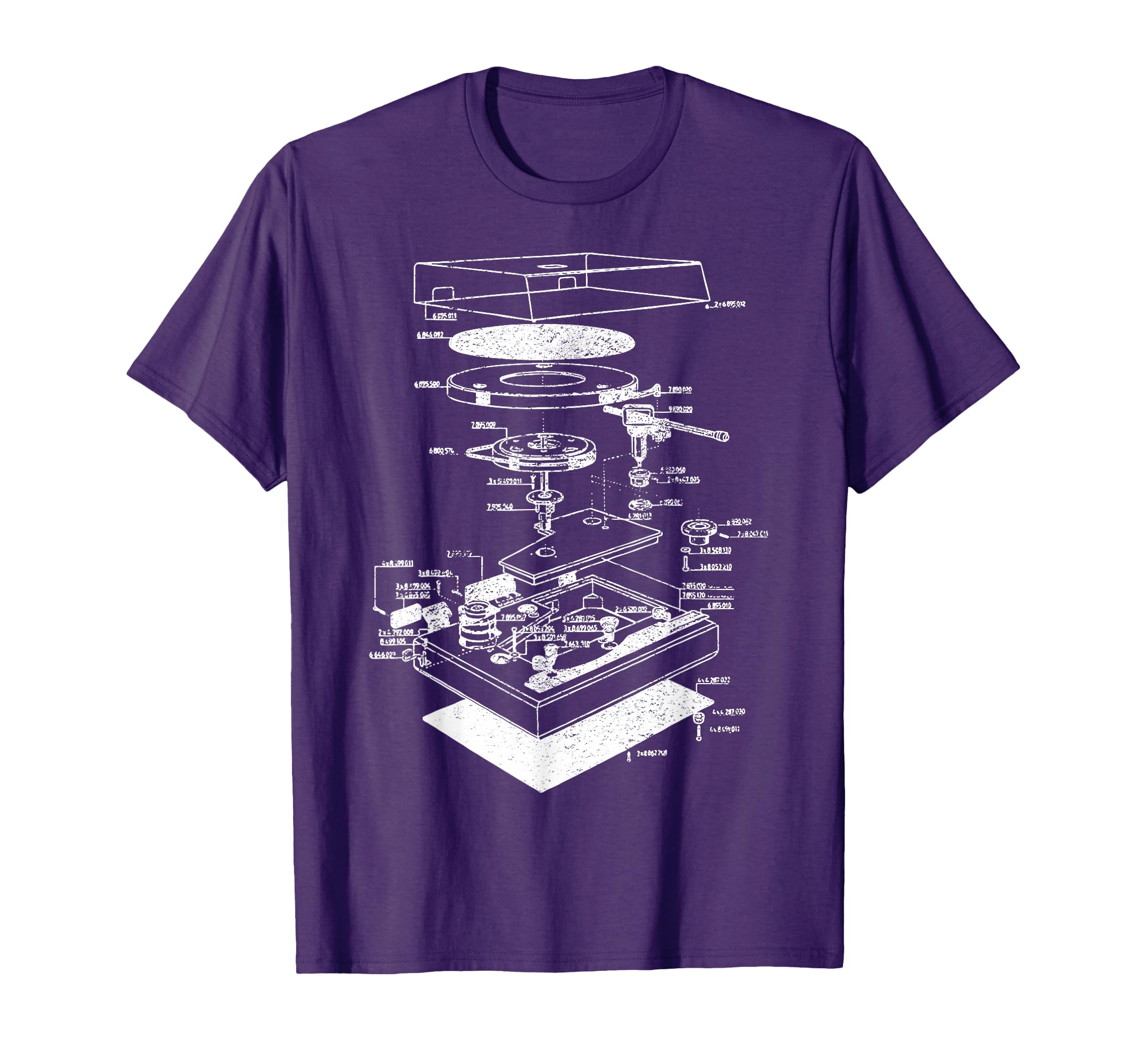 Blueprint Phonograph Vinyl Player T-Shirt - Aesthetic Graphic for Adults - T-Shirt, Sweatshirt, Hoodie