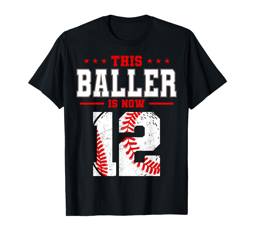 This Baller Is Now 12 Birthday T-Shirt - Custom Art Print Men Women - T-Shirt, Sweatshirt, Hoodie