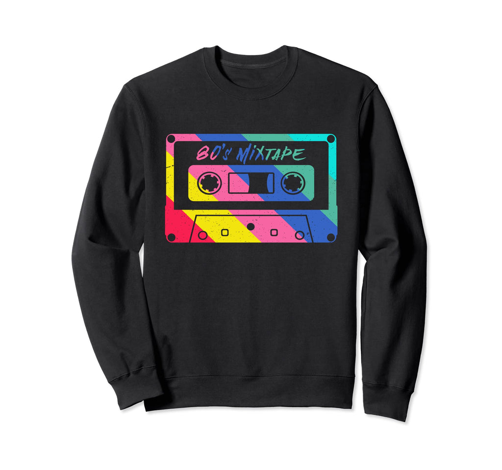 80S Mixtape Cassette Tape Music Funny Sweatshirt - Graphic Print for Adults - T-Shirt, Sweatshirt, Hoodie