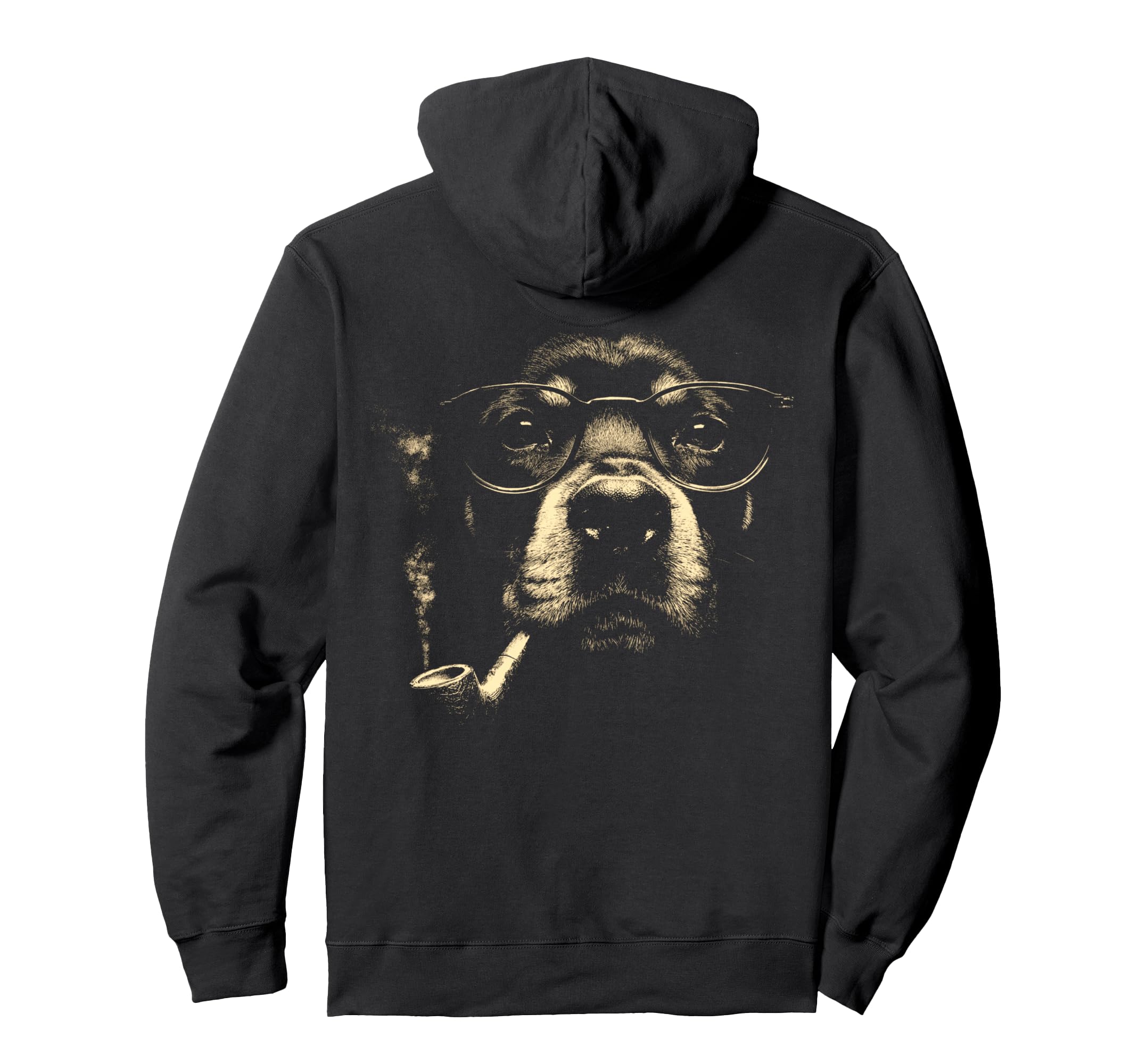 Rottweiler Glasses Smoking Pipe Hoodie - Casual Everyday Wear for Adults - T-Shirt, Sweatshirt, Hoodie