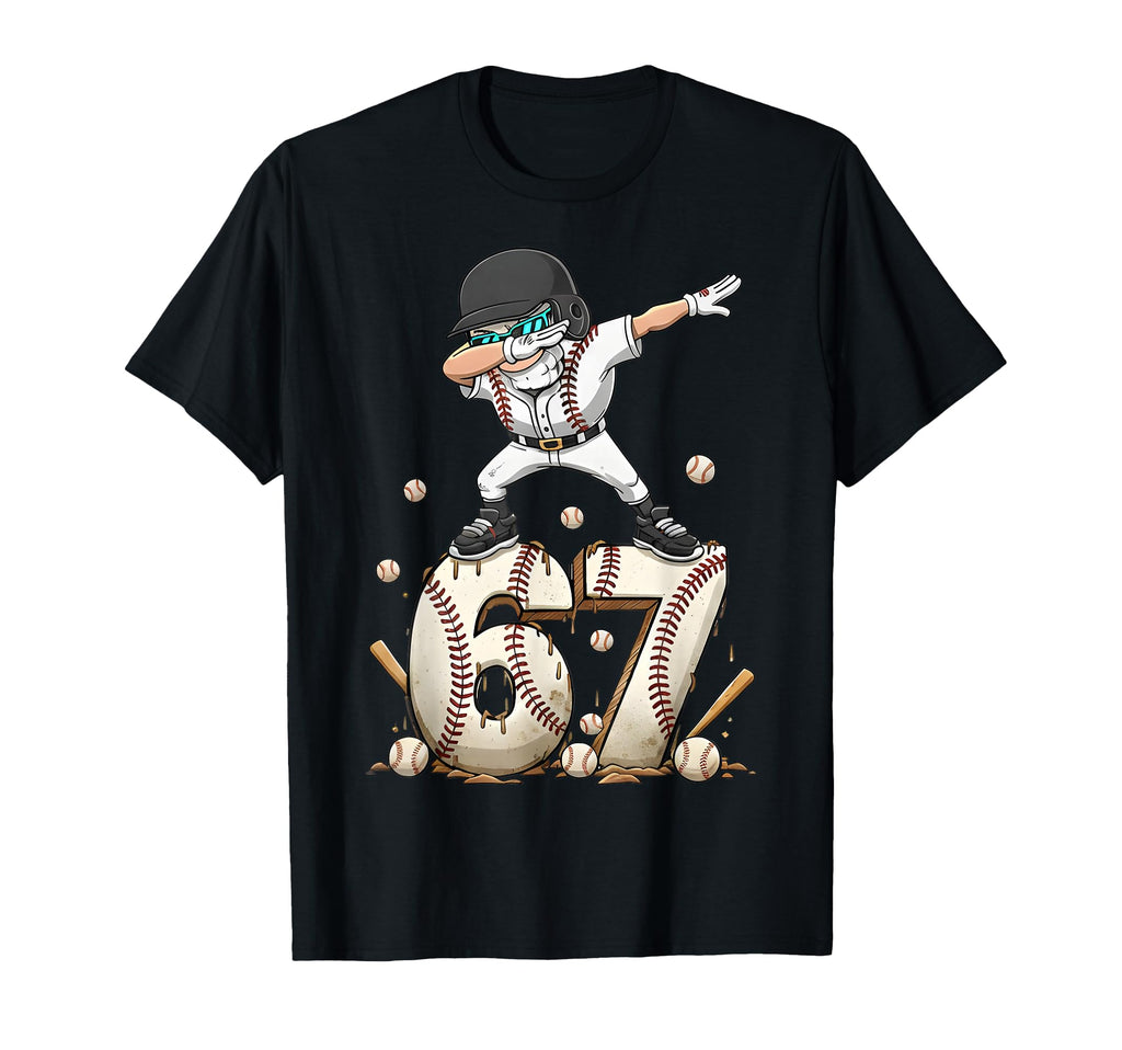 Baseball Ice Cream Drip Number 67 T-Shirt - Fun Novelty Design Men Women - T-Shirt, Sweatshirt, Hoodie