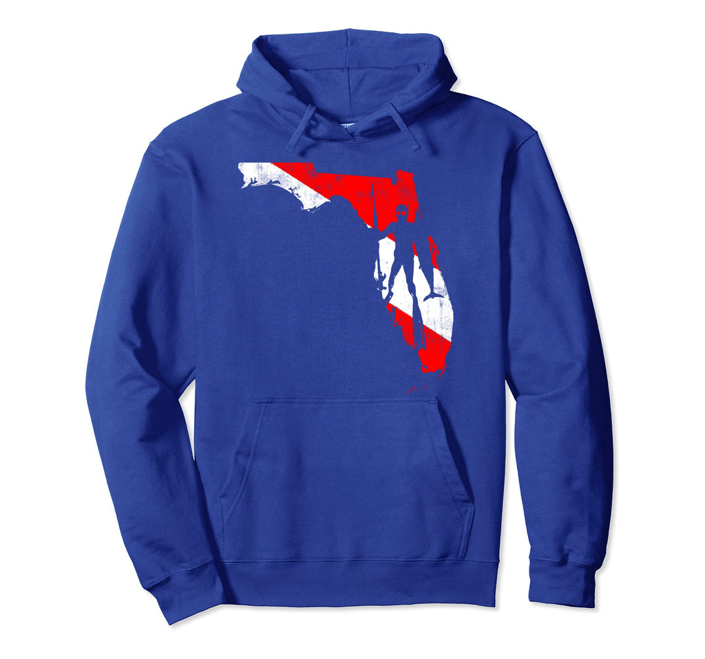 Spearfishing Freediving Florida Dive Flag Hoodie - Novelty Apparel Unisex - T-Shirt, Sweatshirt, Hoodie