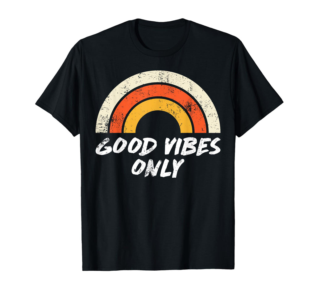 Good Vibes Only Mens Rainbow Womens T-Shirt - Minimalist Print for Adults - T-Shirt, Sweatshirt, Hoodie