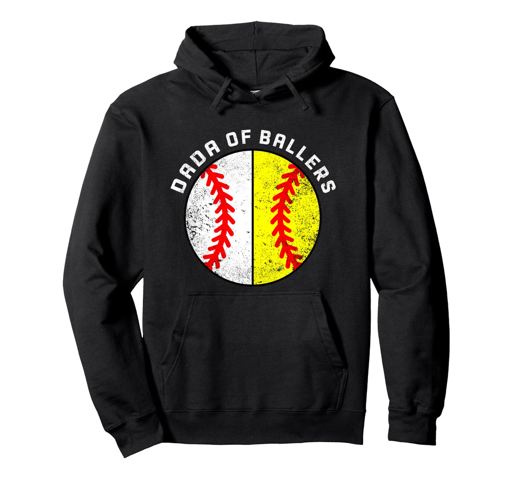 Dada Ballers Funny Baseball Softball Hoodie - Minimalist Print Men Women - T-Shirt, Sweatshirt, Hoodie