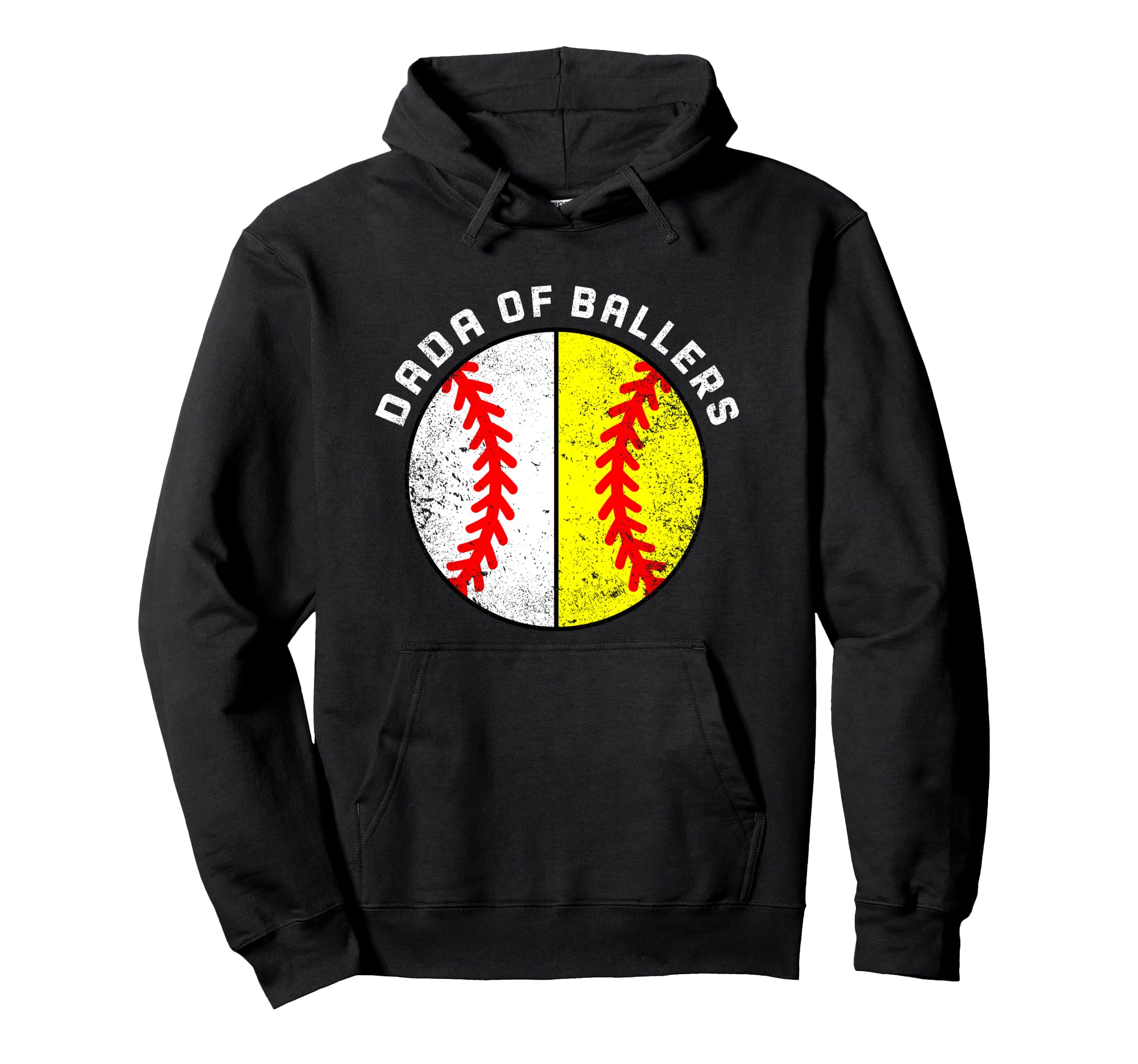 Dada Ballers Funny Baseball Softball Hoodie - Minimalist Print Men Women - T-Shirt, Sweatshirt, Hoodie