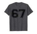 Number 67 Varsity Distressed Sport T-Shirt - Streetwear Style Men Women - T-Shirt, Sweatshirt, Hoodie