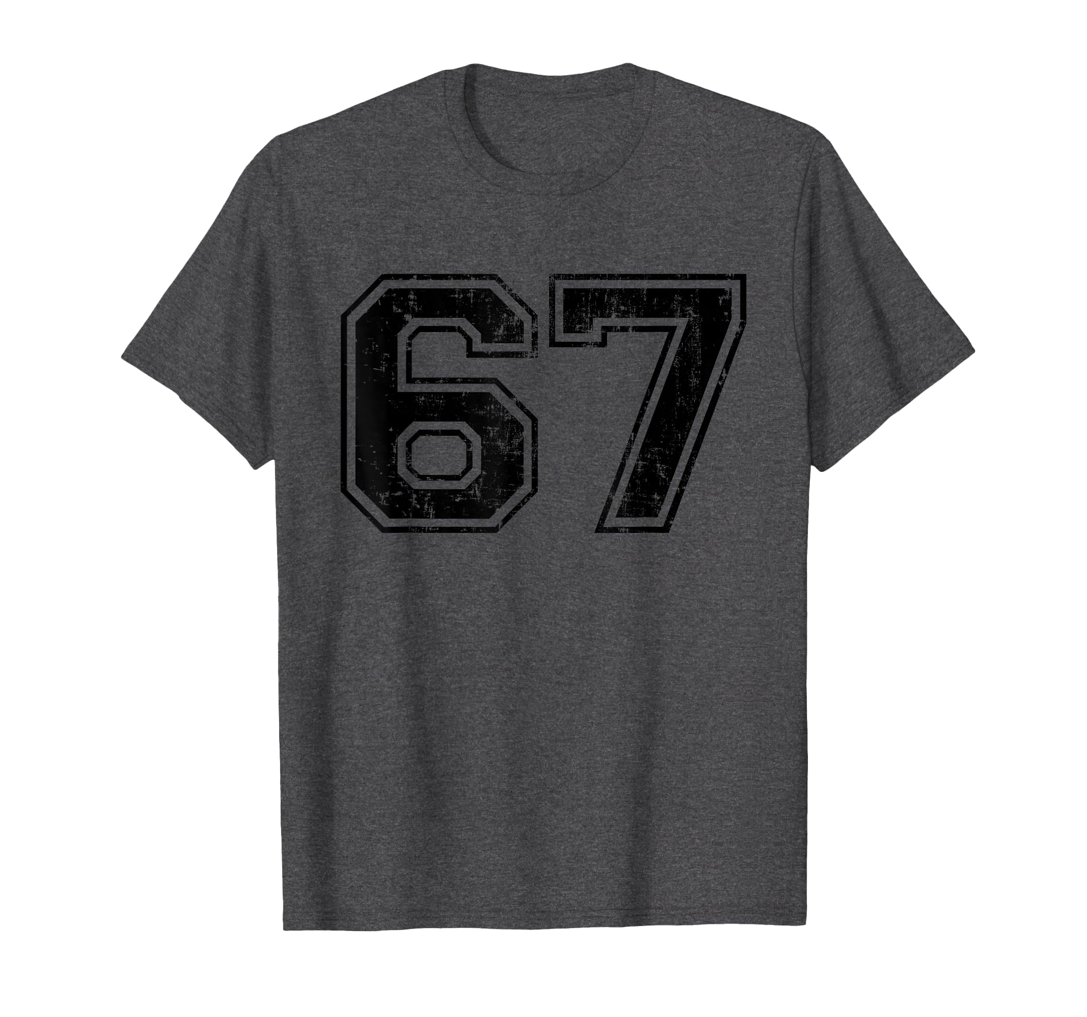 Number 67 Varsity Distressed Sport T-Shirt - Streetwear Style Men Women - T-Shirt, Sweatshirt, Hoodie