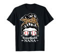 Baseball Nana Messy Bun Hair Funny Baseball T-Shirt - Graphic Print Unisex - T-Shirt, Sweatshirt, Hoodie