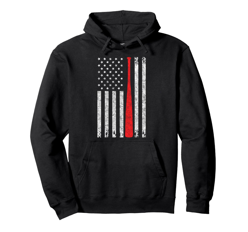 Baseball Us Flag Baseball Lover Dad Hoodie - Minimalist Print Unisex - T-Shirt, Sweatshirt, Hoodie