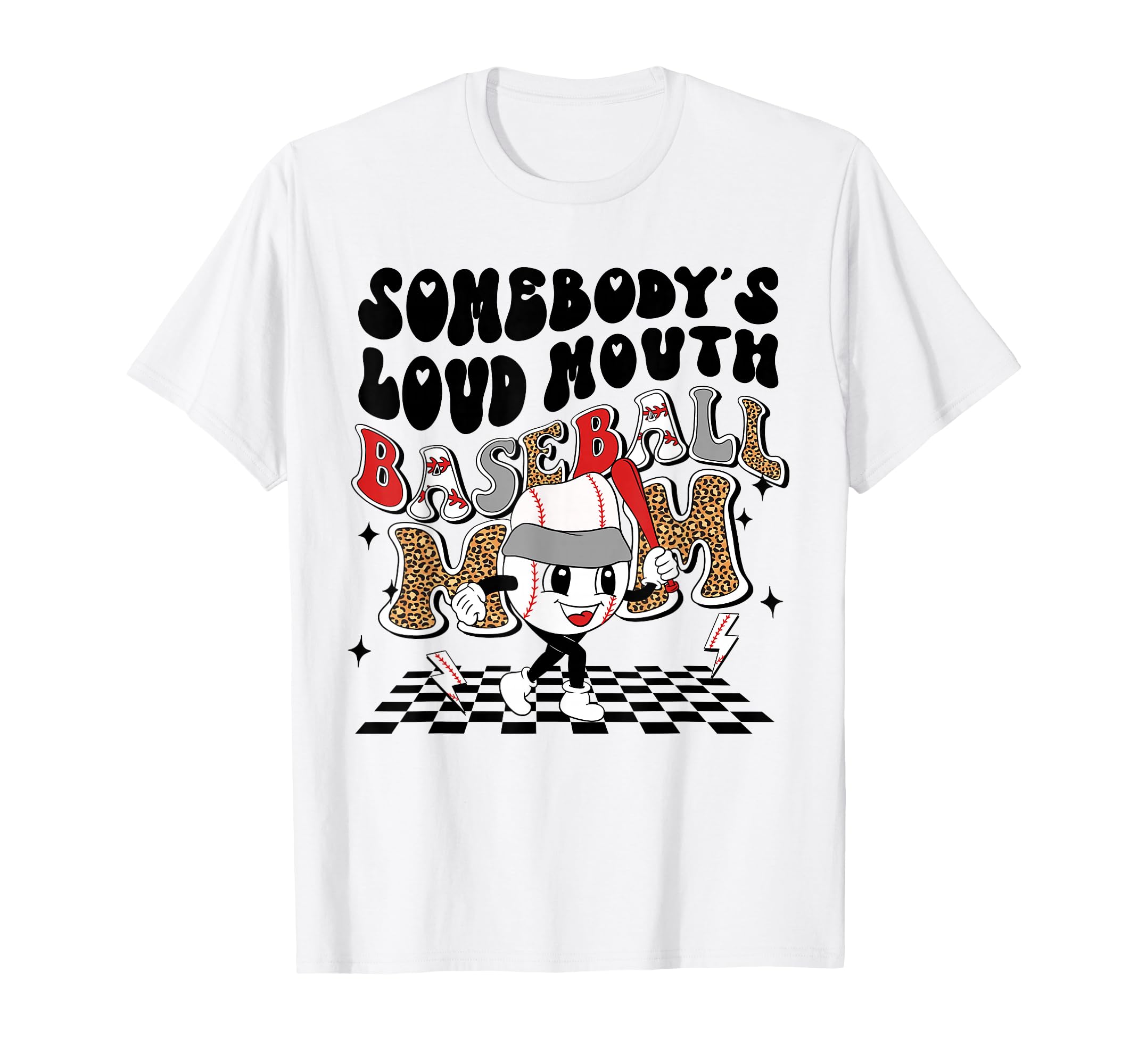 Baseball Mom Leopard Sports T-Shirt - Unique Graphic for Adults - T-Shirt, Sweatshirt, Hoodie