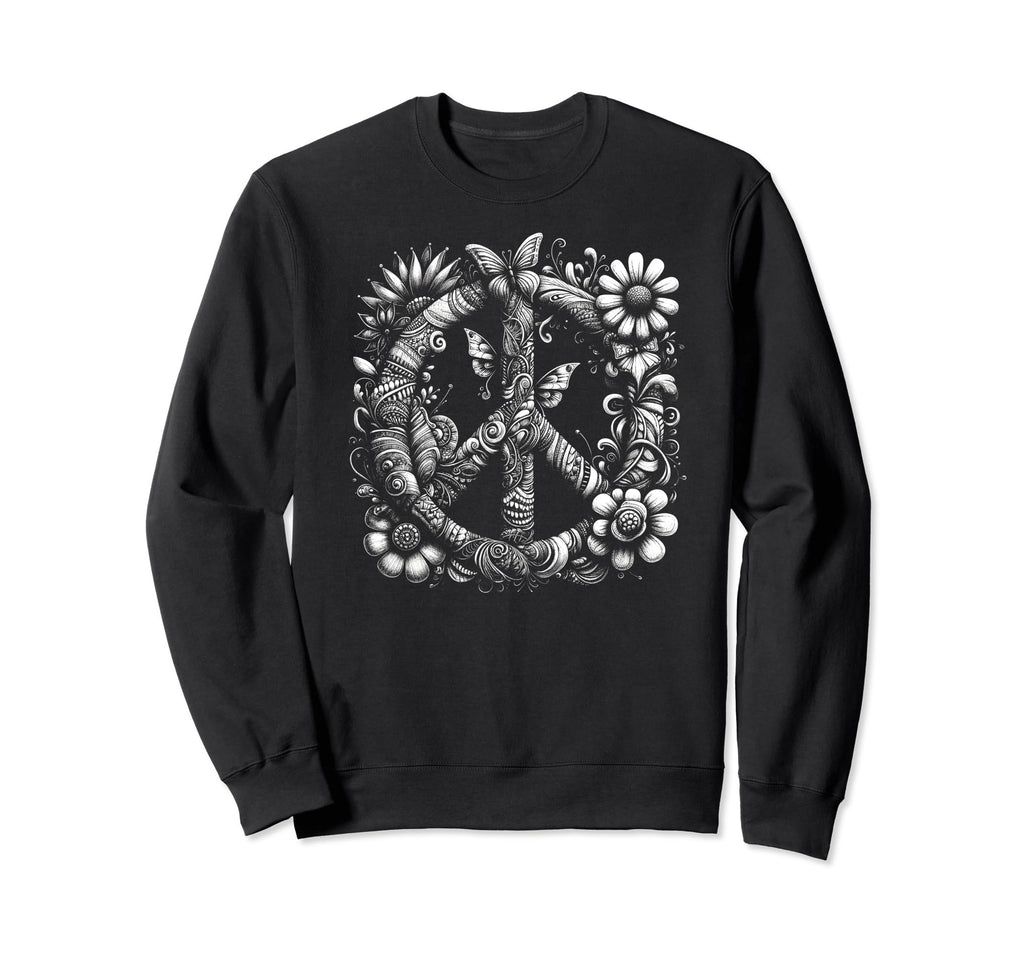 60S 70S Peace Love And Groovy Flower Sweatshirt - Trendy Graphic Men Women - T-Shirt, Sweatshirt, Hoodie