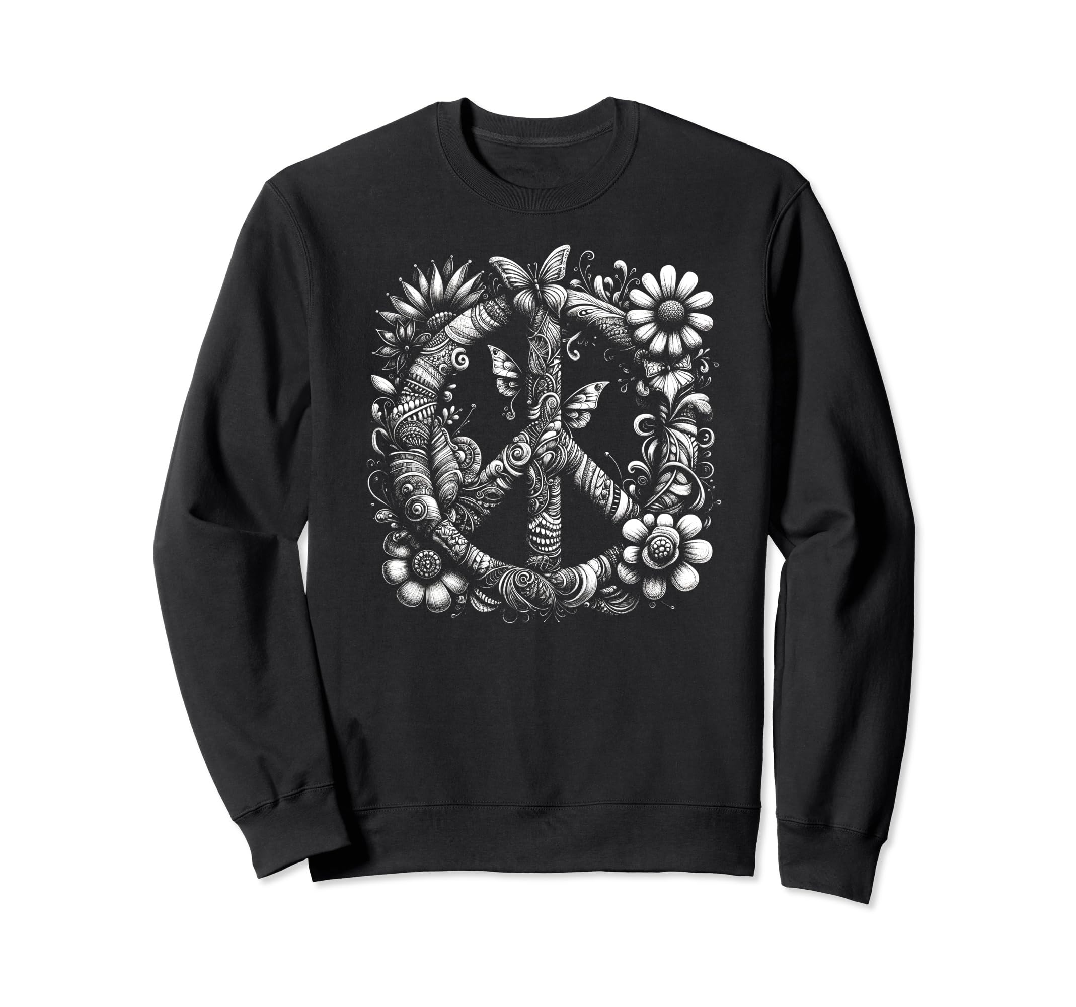 60S 70S Peace Love And Groovy Flower Sweatshirt - Trendy Graphic Men Women - T-Shirt, Sweatshirt, Hoodie